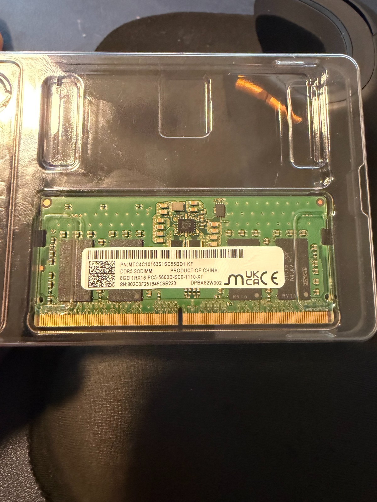 Micron 8GB DDR5 5600MHz SODIMM Laptop RAM (Alienware 16 OEM Pull)