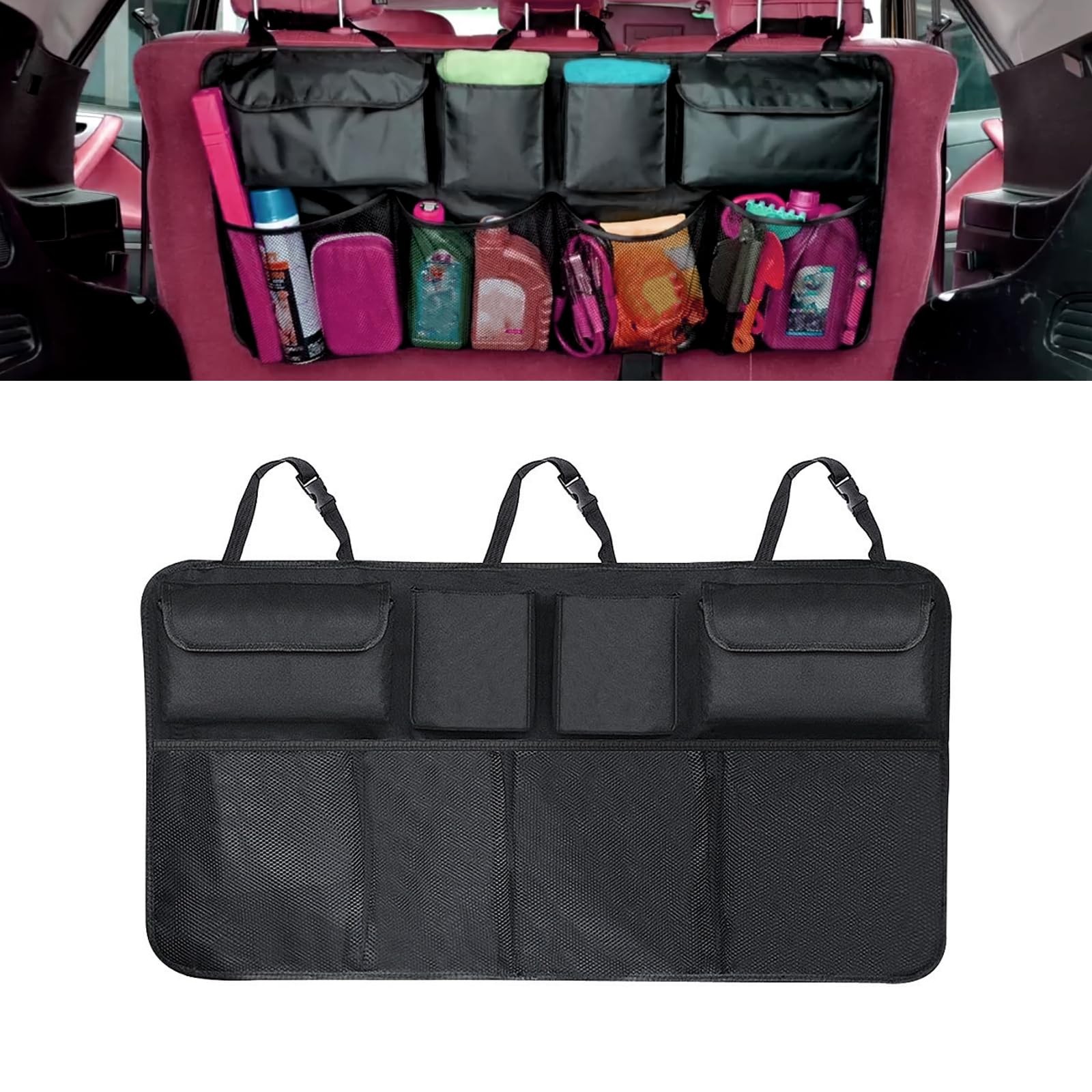 Large Capacity Hanging Car Trunk Organizer Back Seat Foldable Storage Bag