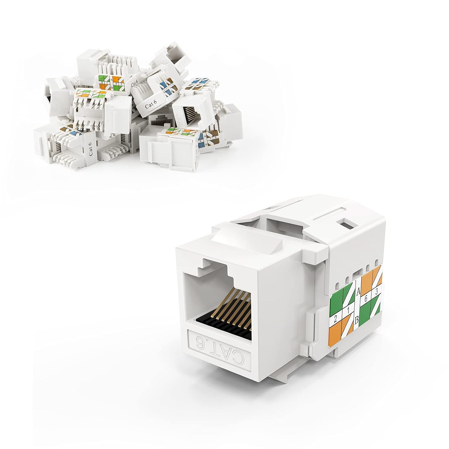Cat6 Keystone Jack RJ45 Keystone Jack, 20-Pack Keystone Cat6 Modu