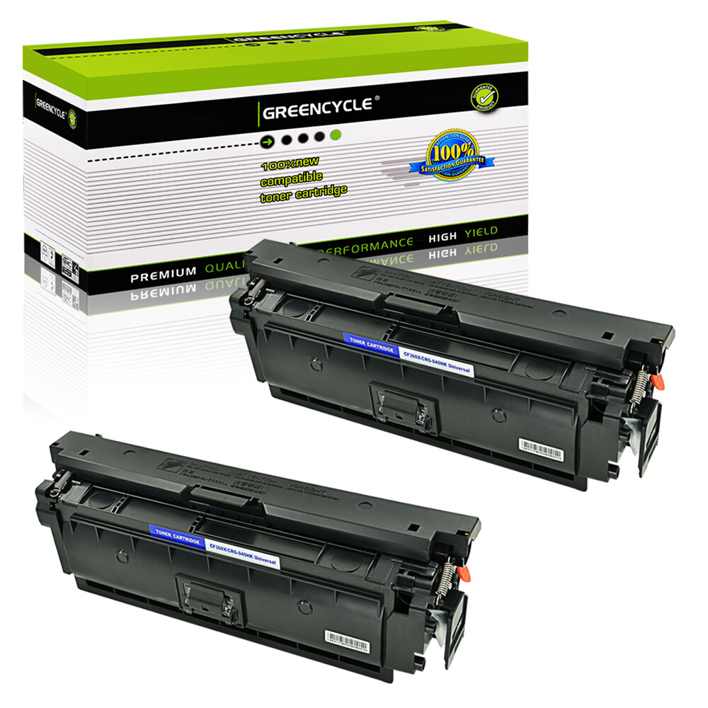 2x Black Toner Fit For HP CF360X 508X Laserjet Enterprise M553n M553dn M577Z MFP