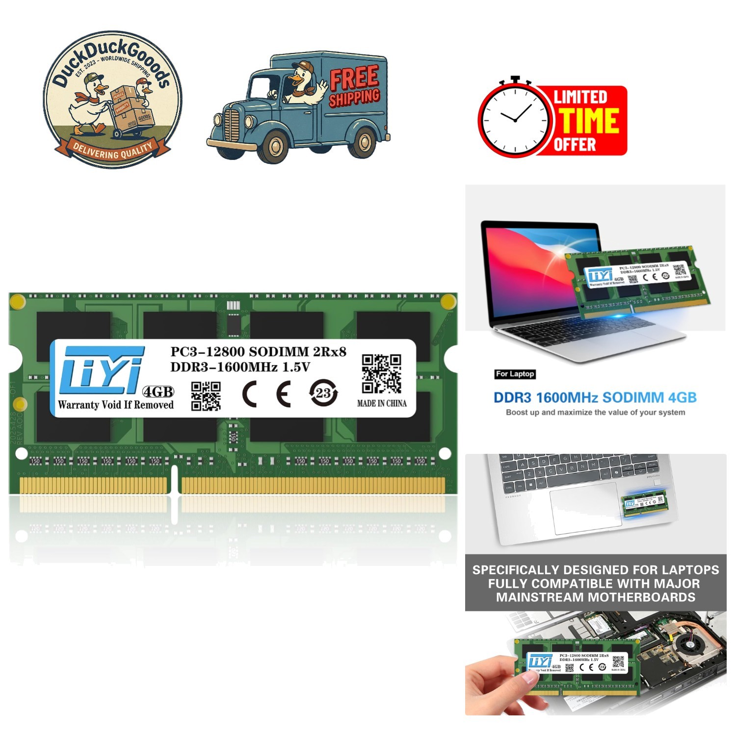 Reliable 4GB 1600MHz DDR3 SODIMM RAM for Laptops - Enhance Speed & Stability