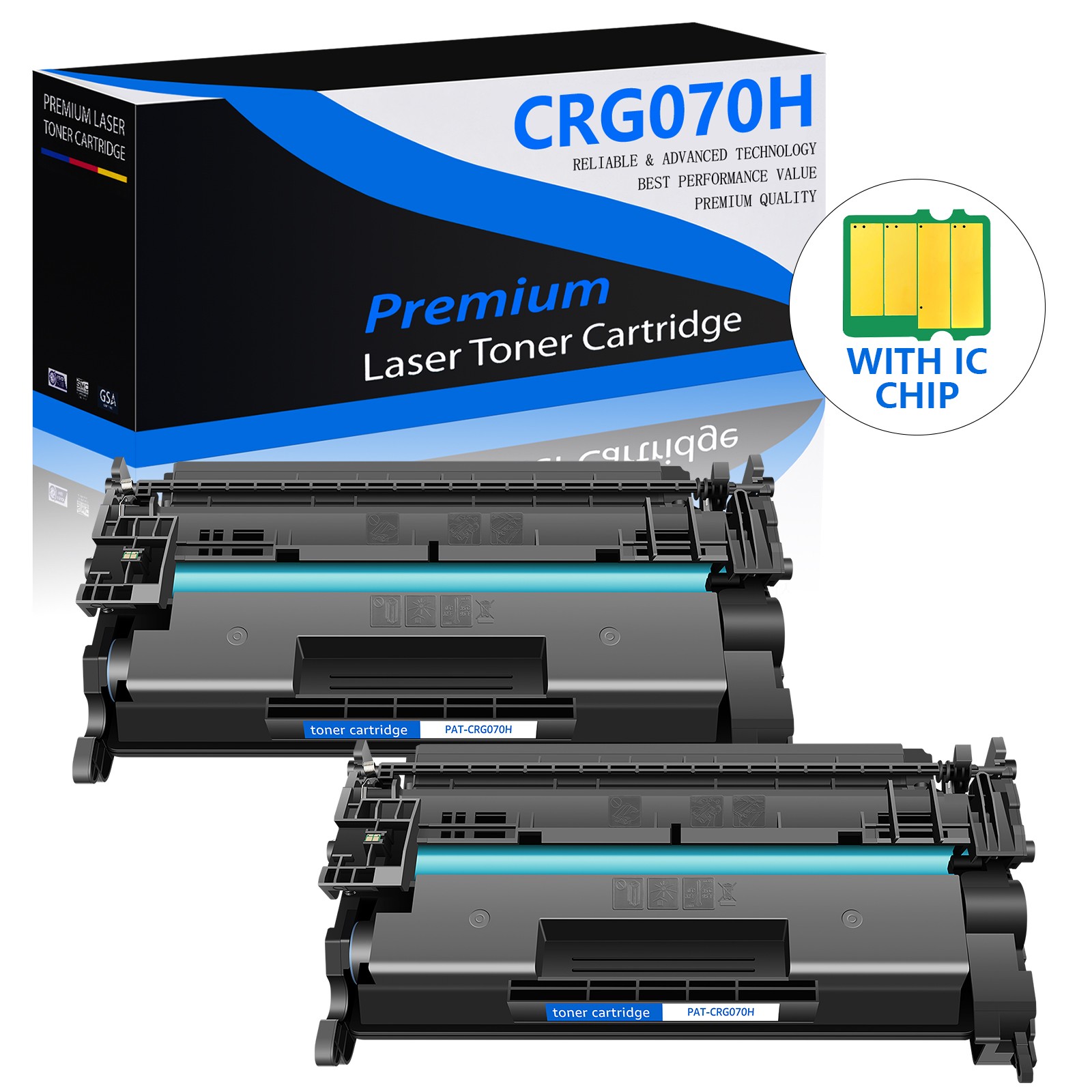 2PK 071H with Chip Compatible for Canon CRG 071H LBP122dw LBP122 LBP120 MF270