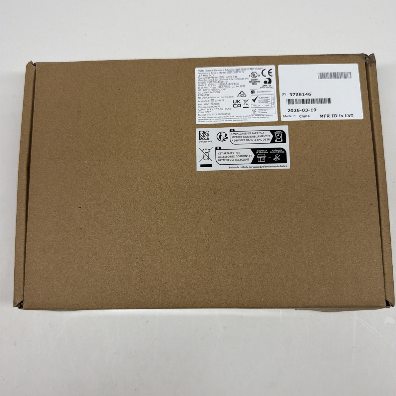 Lexmark 37X6146 PSTN Internal Network Adapter Fax Card (LEX-M03-002)