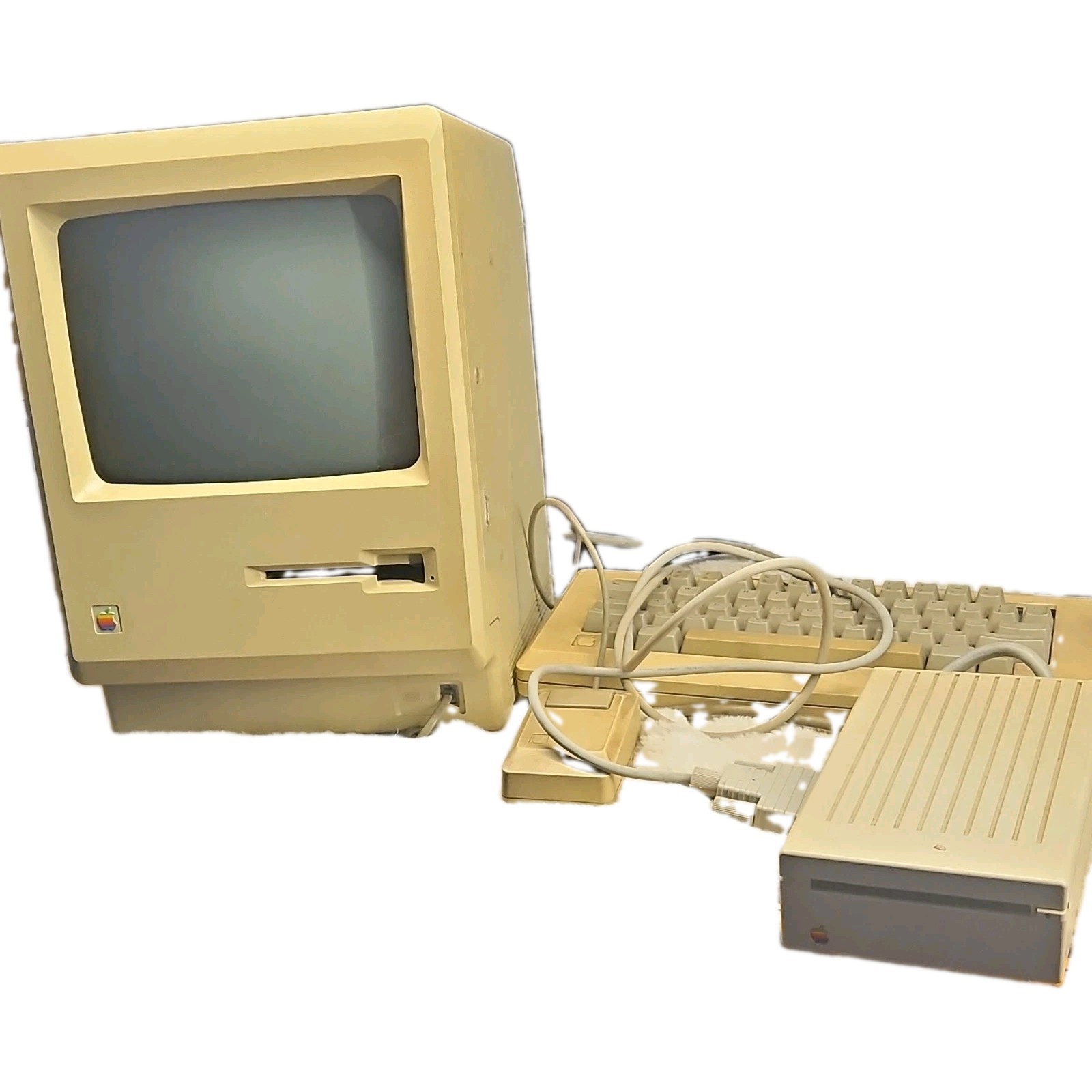 Apple Macintosh Plus 1MB M0001A 9in System 6 20MB HDD Keyboard Mouse Beige