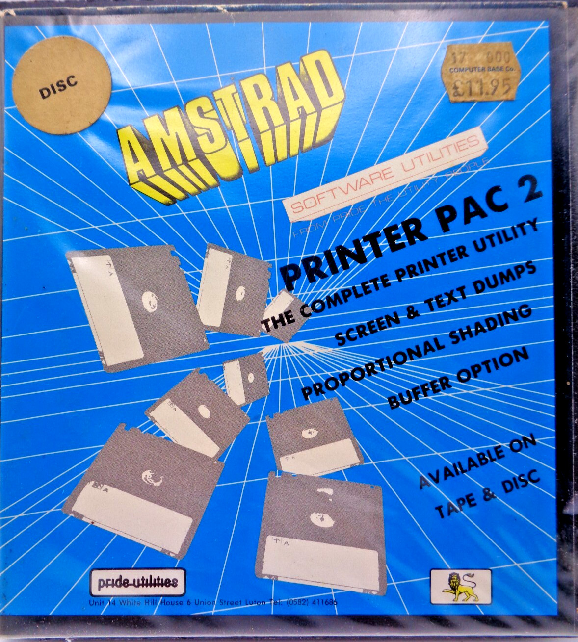 SCHNEIDER/AMSTRAD CPC -- PRINTER PAC 2 (PRIDE UTILITIES - 3" DISK)