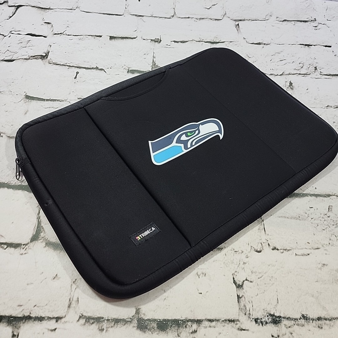 Tribeca Seattle Seahawks Laptop Case Black Zippered 11" X 15" NFL Football 