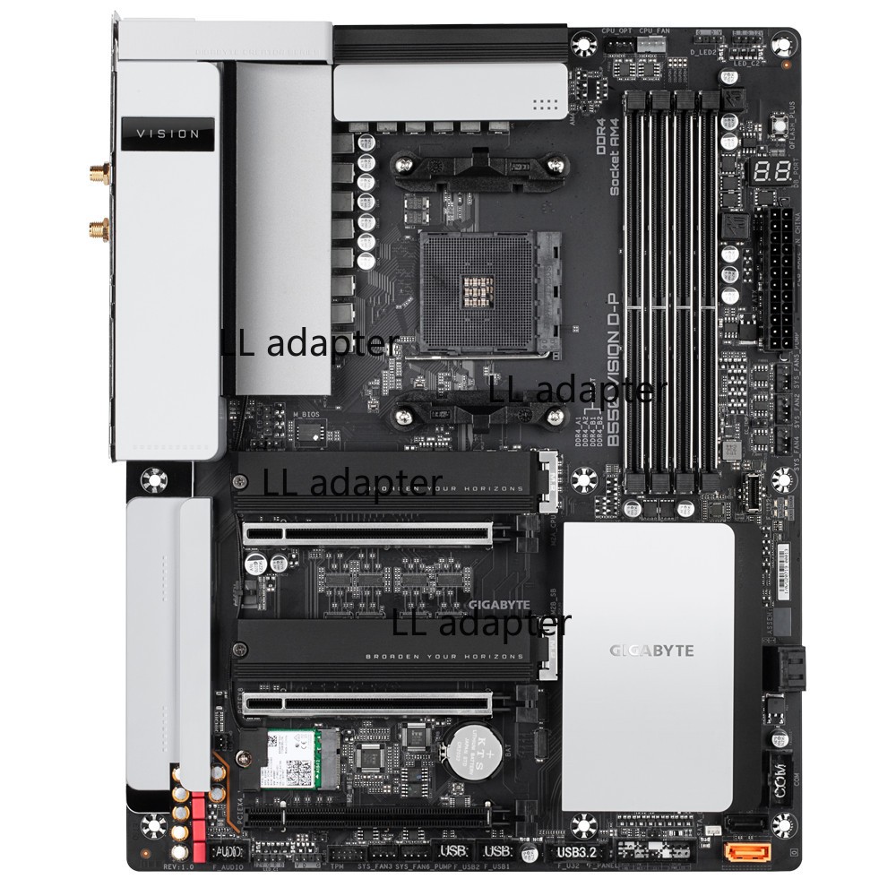 FOR GIGABYTE B550 VISION D-P HDMI AMD AM4 128GB Motherboard 100% Test 100%