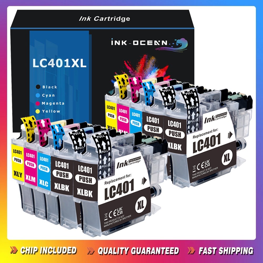 LC401 XL Ink Cartridges Compatible Brother MFC-J1010DW J1012DW J1170DW J1800DW