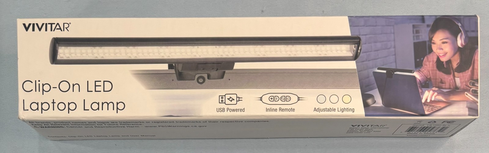 Vivitar Clip On Led Laptop Lamp Usb Powered and Adjustable Lighting 