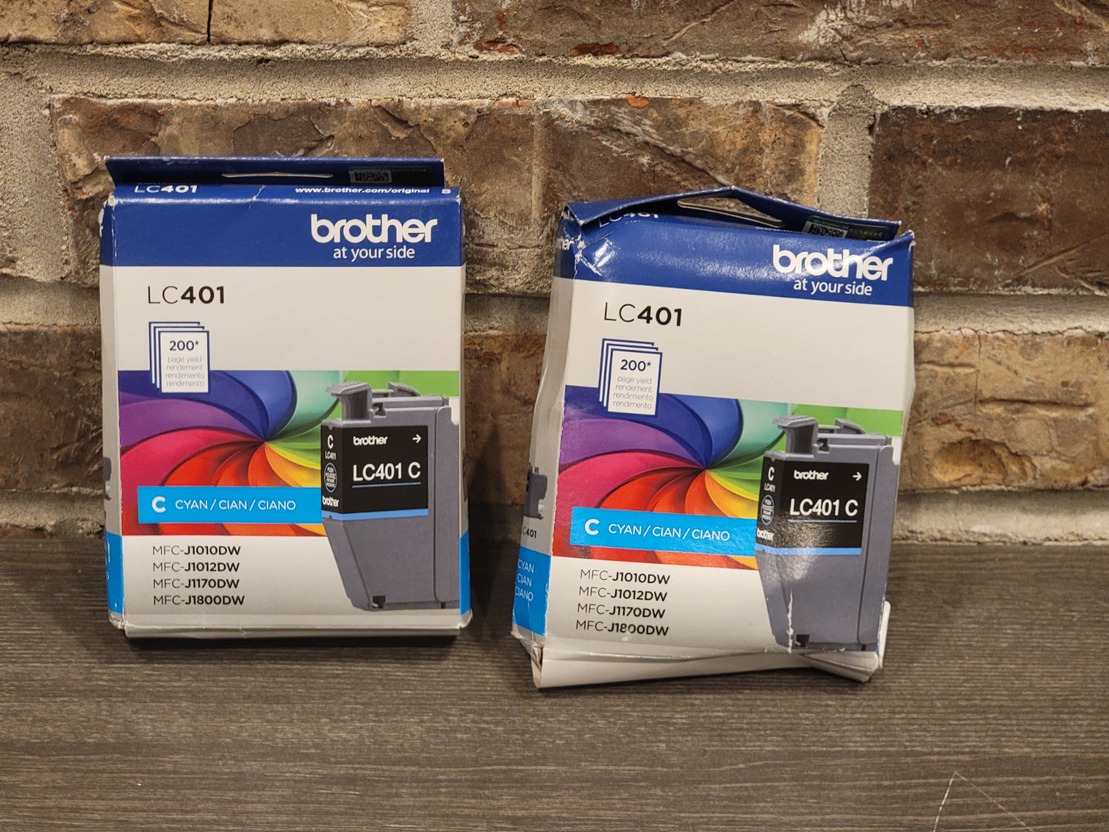 2 New Genuine Brother LC401C Standard-Yield Cyan Ink Cartridge EXP 04/2027