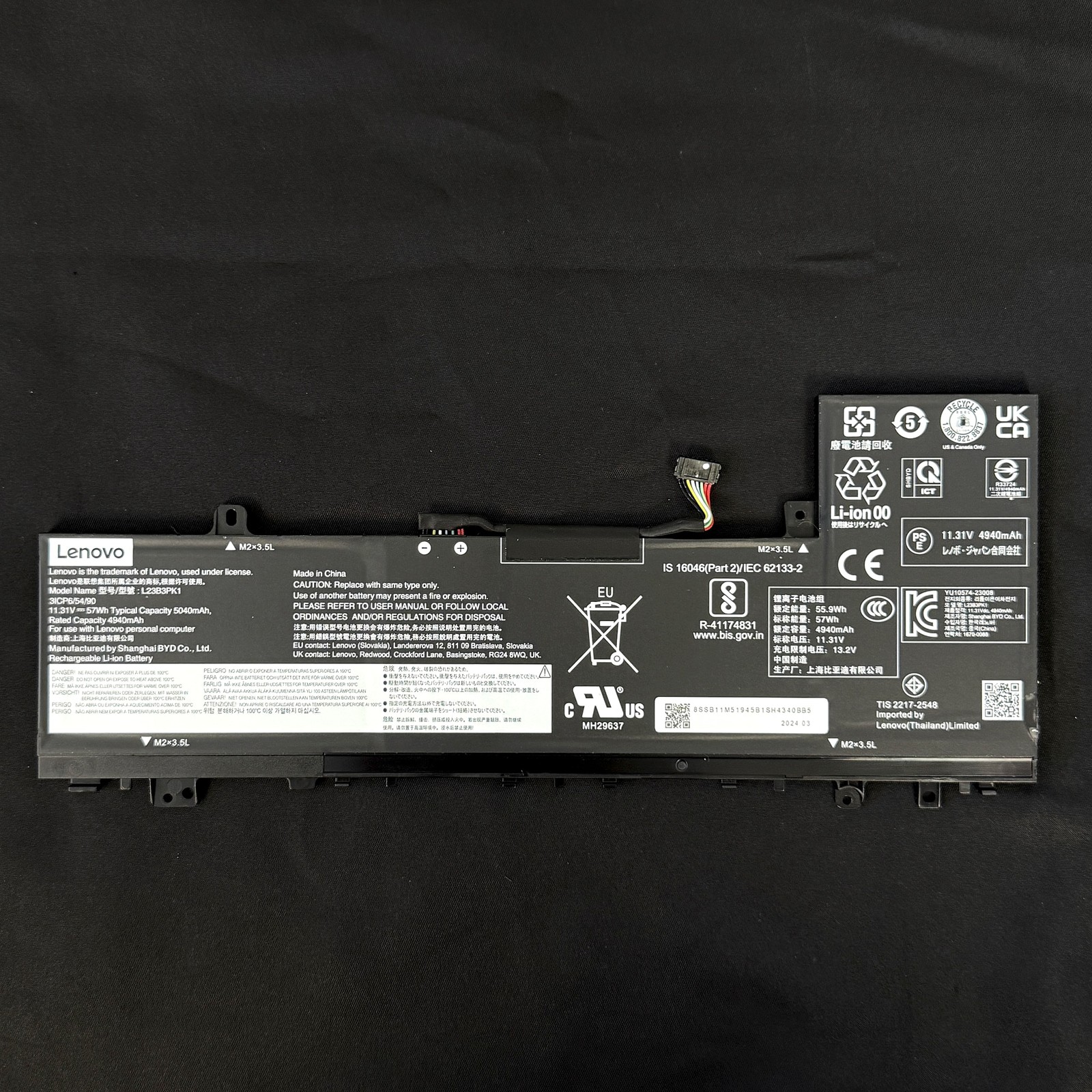 Genuine Lenovo L23B3PK1 L23N3PK1 57Wh Battery for IdeaPad Slim 5 14IMH9 OEM