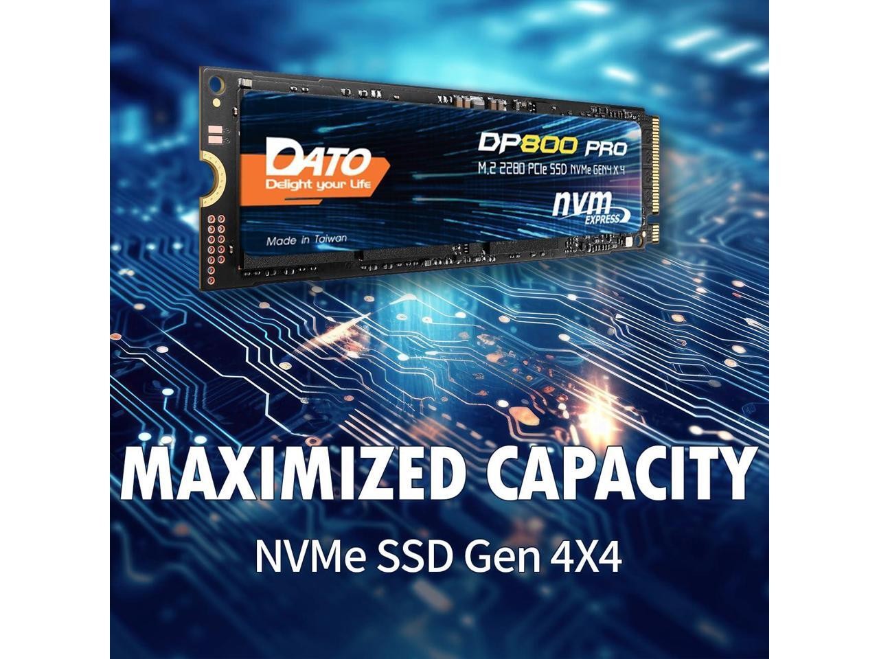 DATO 1TB M.2 2280 NVMe SSD, PCIe Gen4 x4 Internal SSD, Up to 5100/4600MB/s,