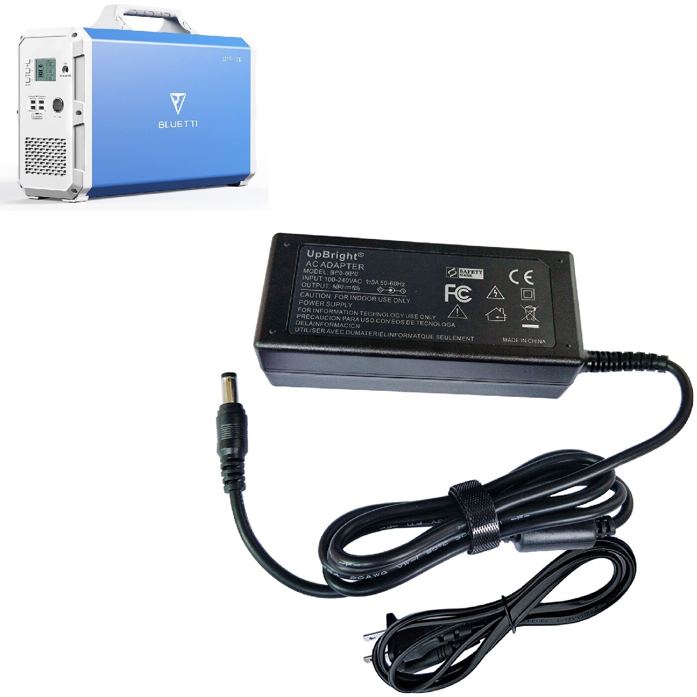 AC Adapter For MAXOAK Portable Power Station 2400Wh/1000W EB240 Solar Generator