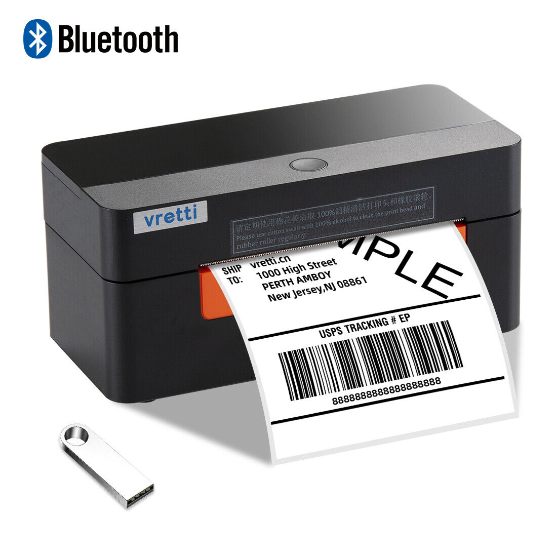 VRETTI Wireless Bluetooth Thermal Shipping Label Printer 4x6 For Small Business