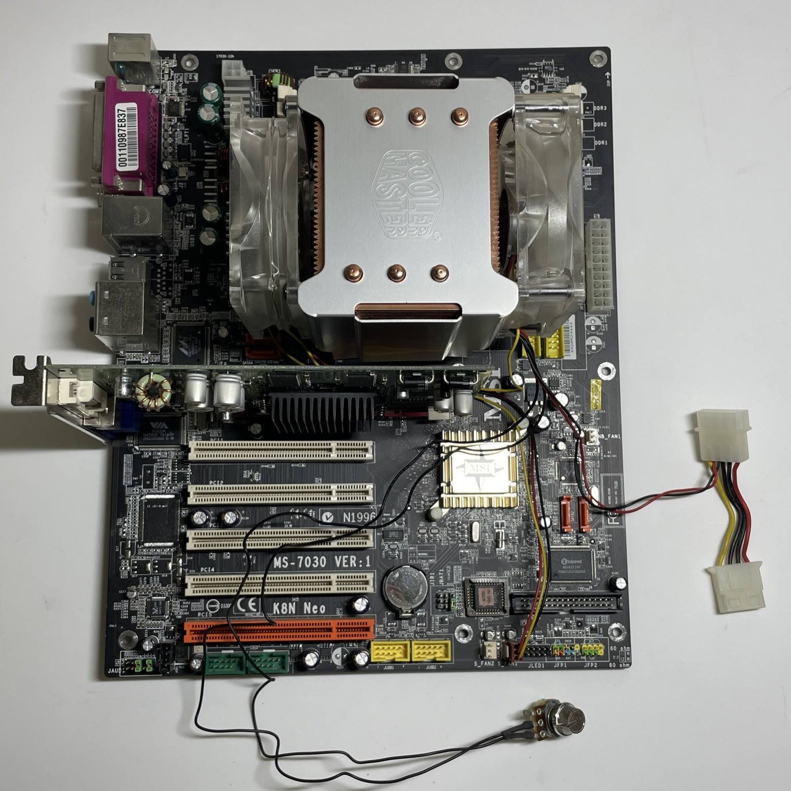 MSI K8N Neo MS-7030 Ver 1 Motherboard w/ AMD Athlon 64 CPU & Cooler Master