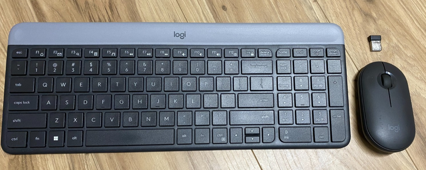 Logitech K470 Slim Wireless Keyboard & M340 Mouse Combo with Dongle-Tested