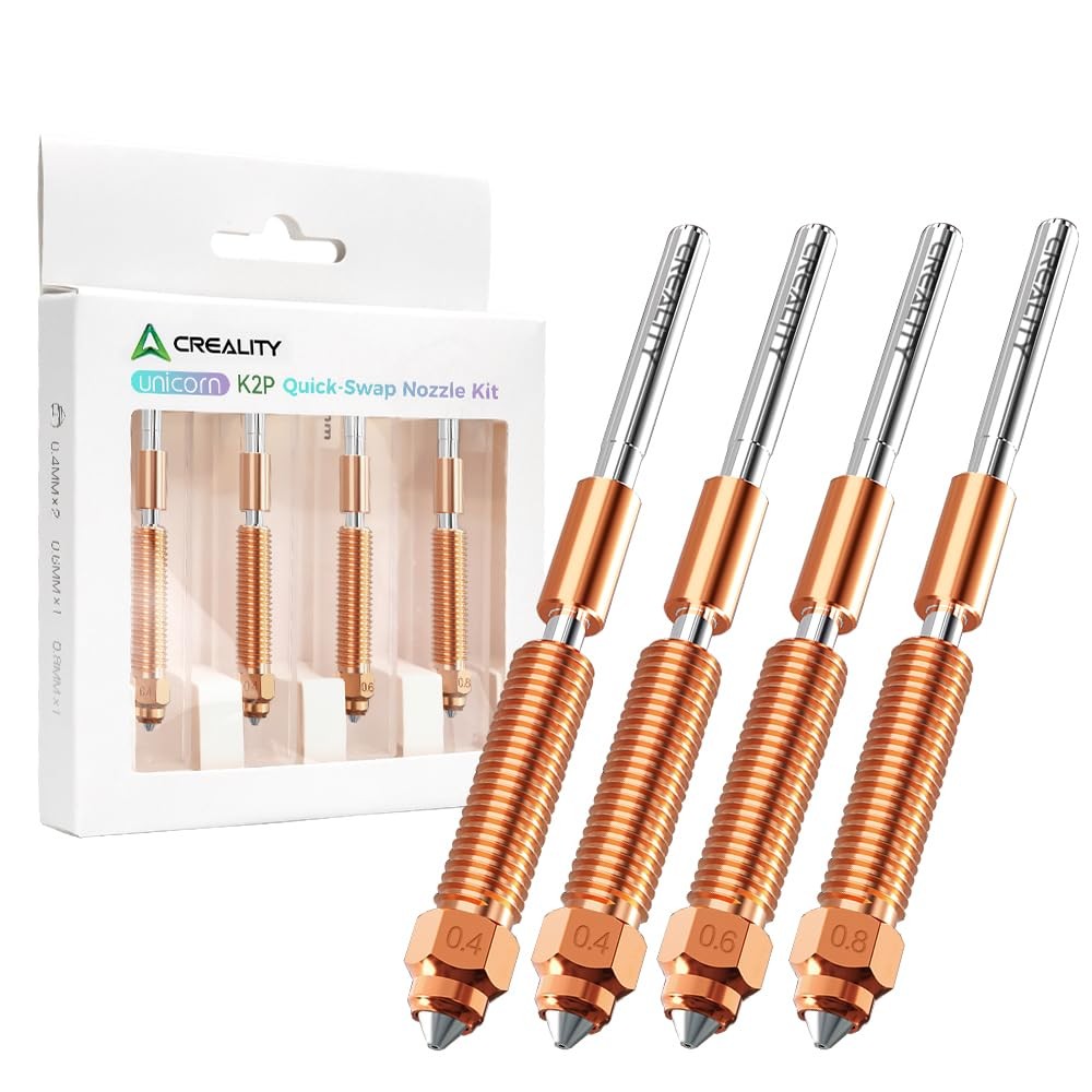Creality Official K2 Plus Nozzles, 0.4mm, 0.6mm, 0.8mm 4PCS Unicorn Quick-Swa...