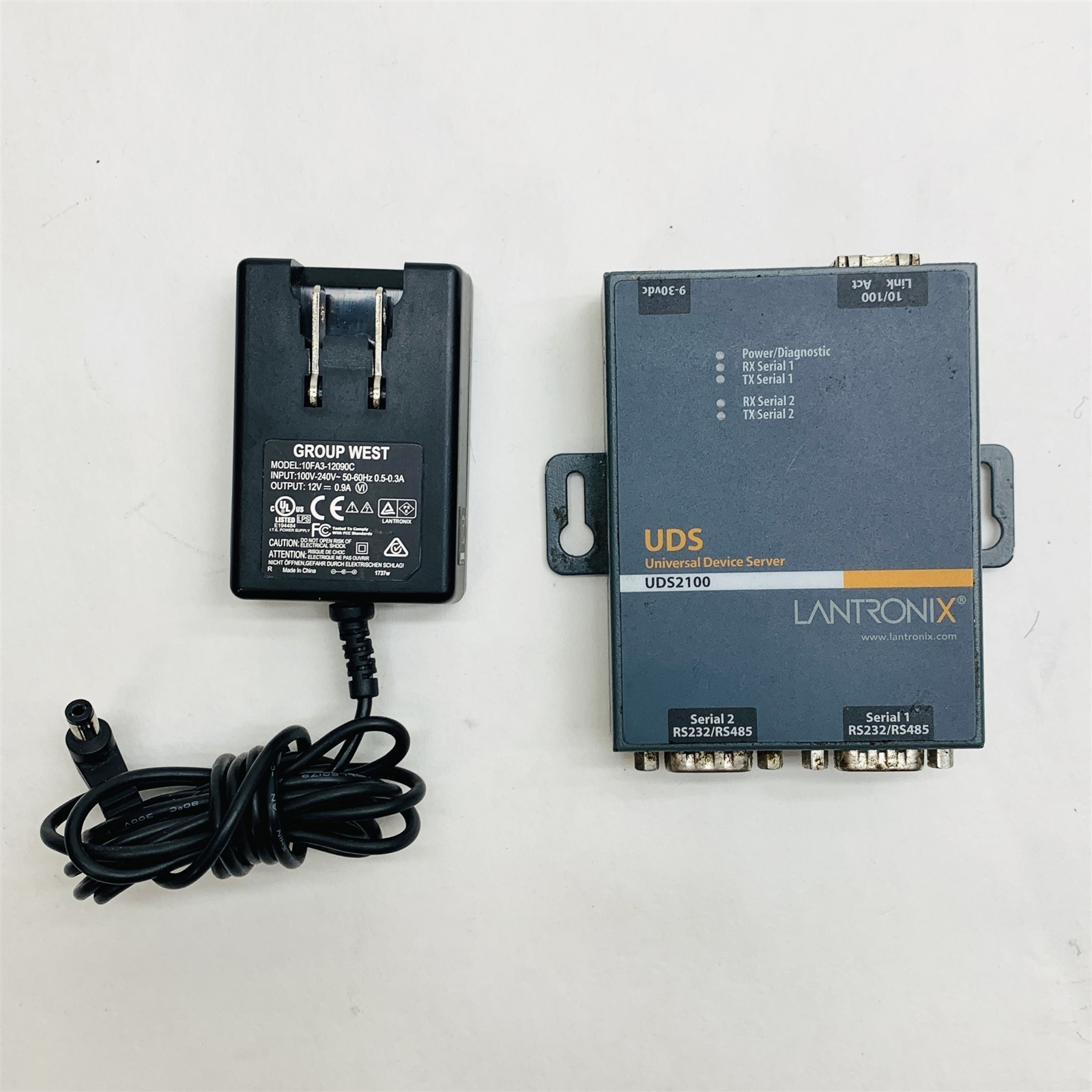 Lantronix UDS2100/SDS2101 2-Port Universal Device Server 080-569-001-R w/PSU