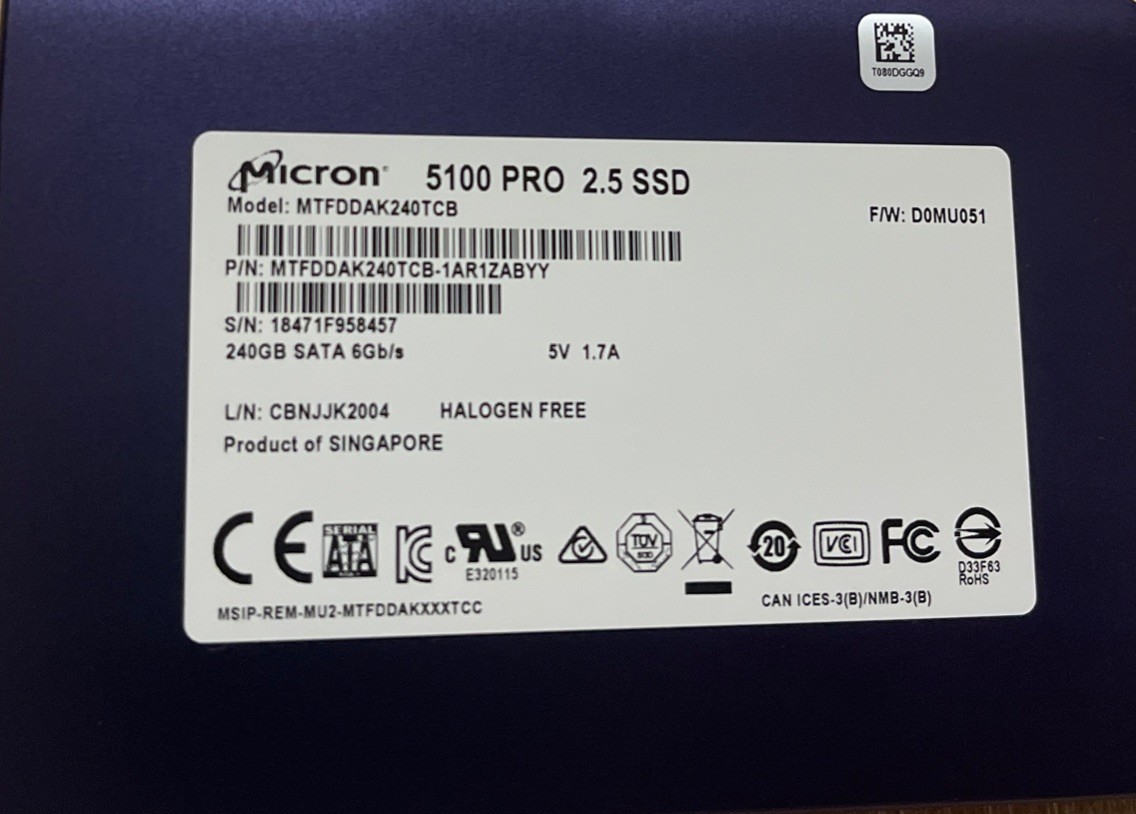 Micron 5100 Pro TCG-E 2.5 SSD 240Gb 6Gb/s SED-e