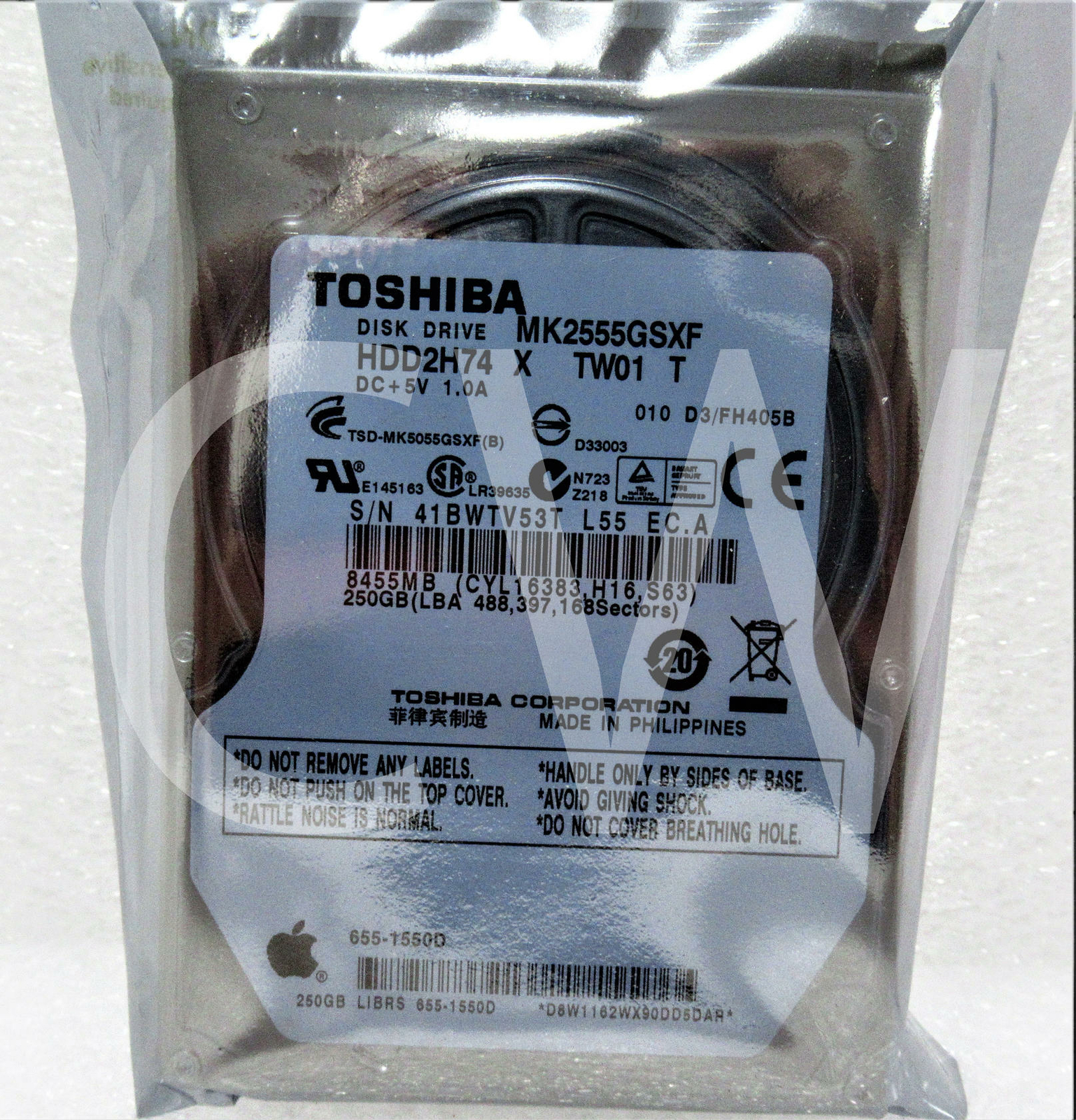 MK2555GSXF Toshiba HDD2H74 250GB 5.4K RPM 3Gb/s 2.5" SATA HDD Hard Drive
