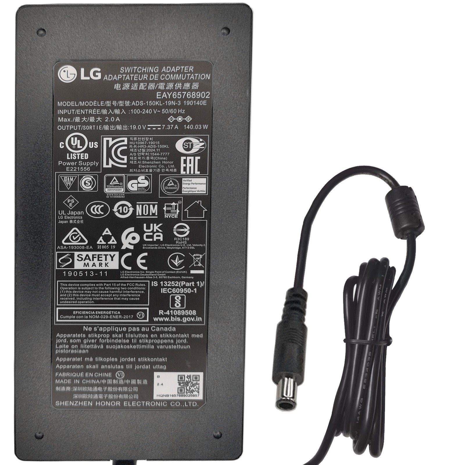 OEM 19V AC/DC Adapter Charger For LG 34UC97 27UD88 34UM95 Monitor LCAP31 Power