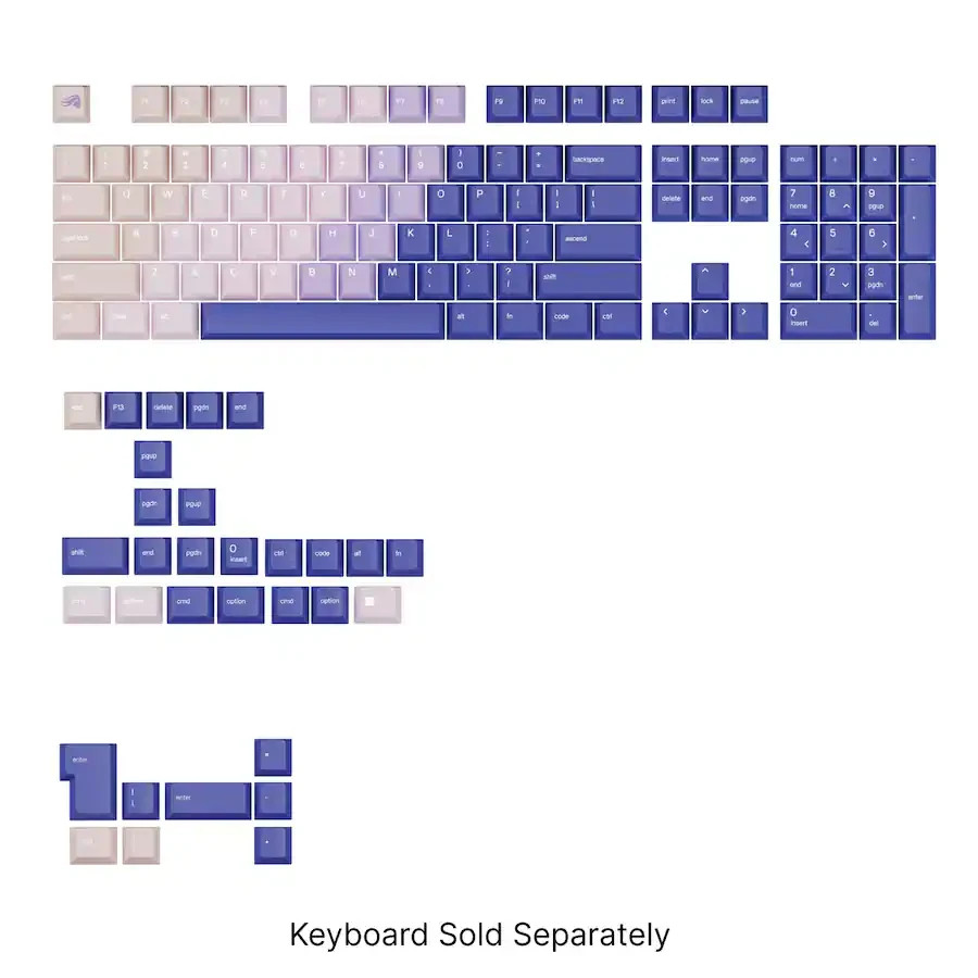 SEALED Glorious GPBT Gradient Keycaps Purple Haze 135 Keycaps