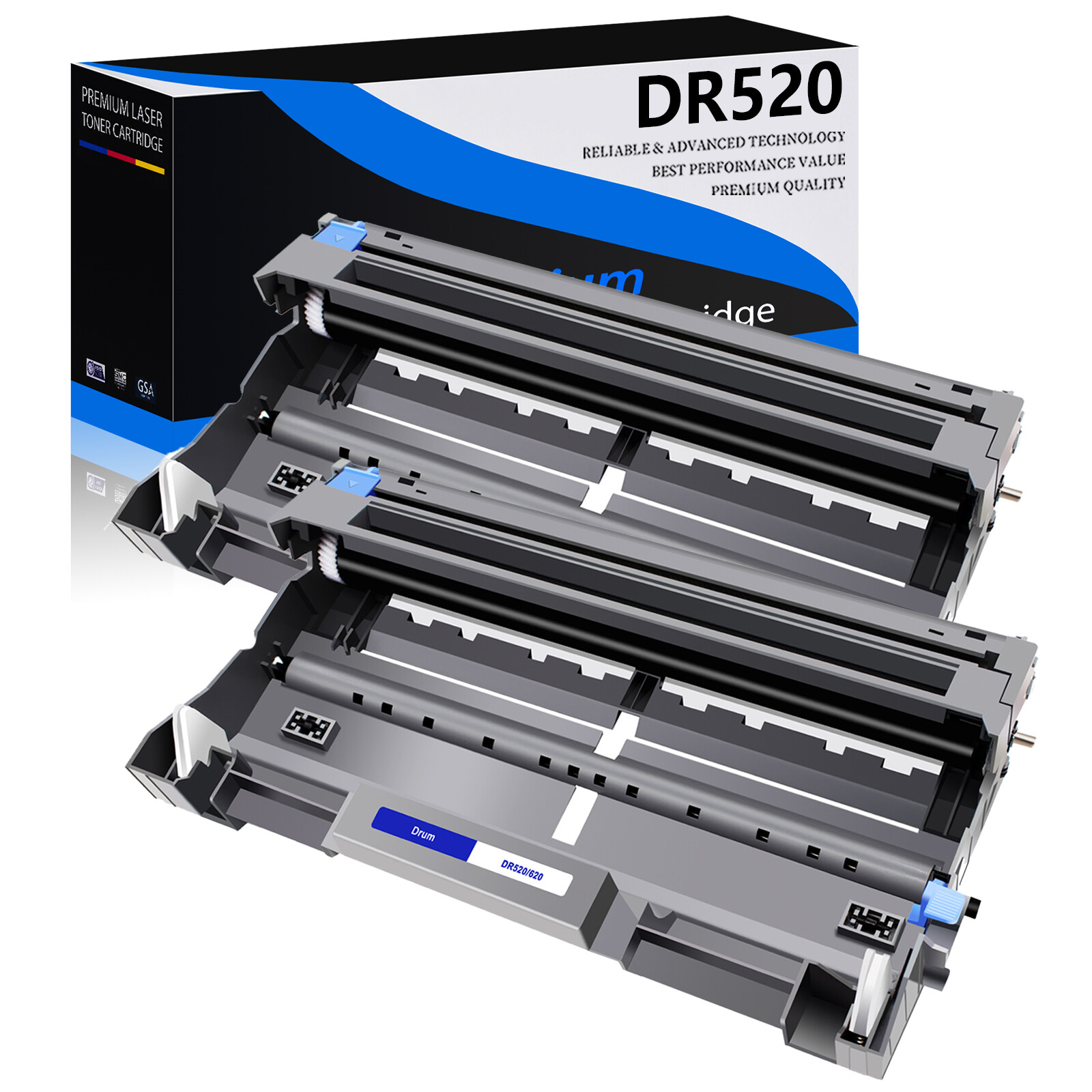 2 Pack DR520 DR-520 Drum Unit For Brother MFC-8860DN 8870DW 8480DN HL-5250DNT