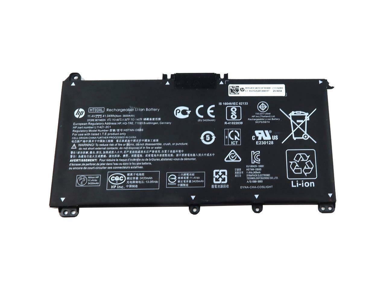 GENUINE L11119-855 - HP PAVILION HT03XL Battery Pack 3C 41W 3.6A Tested Good