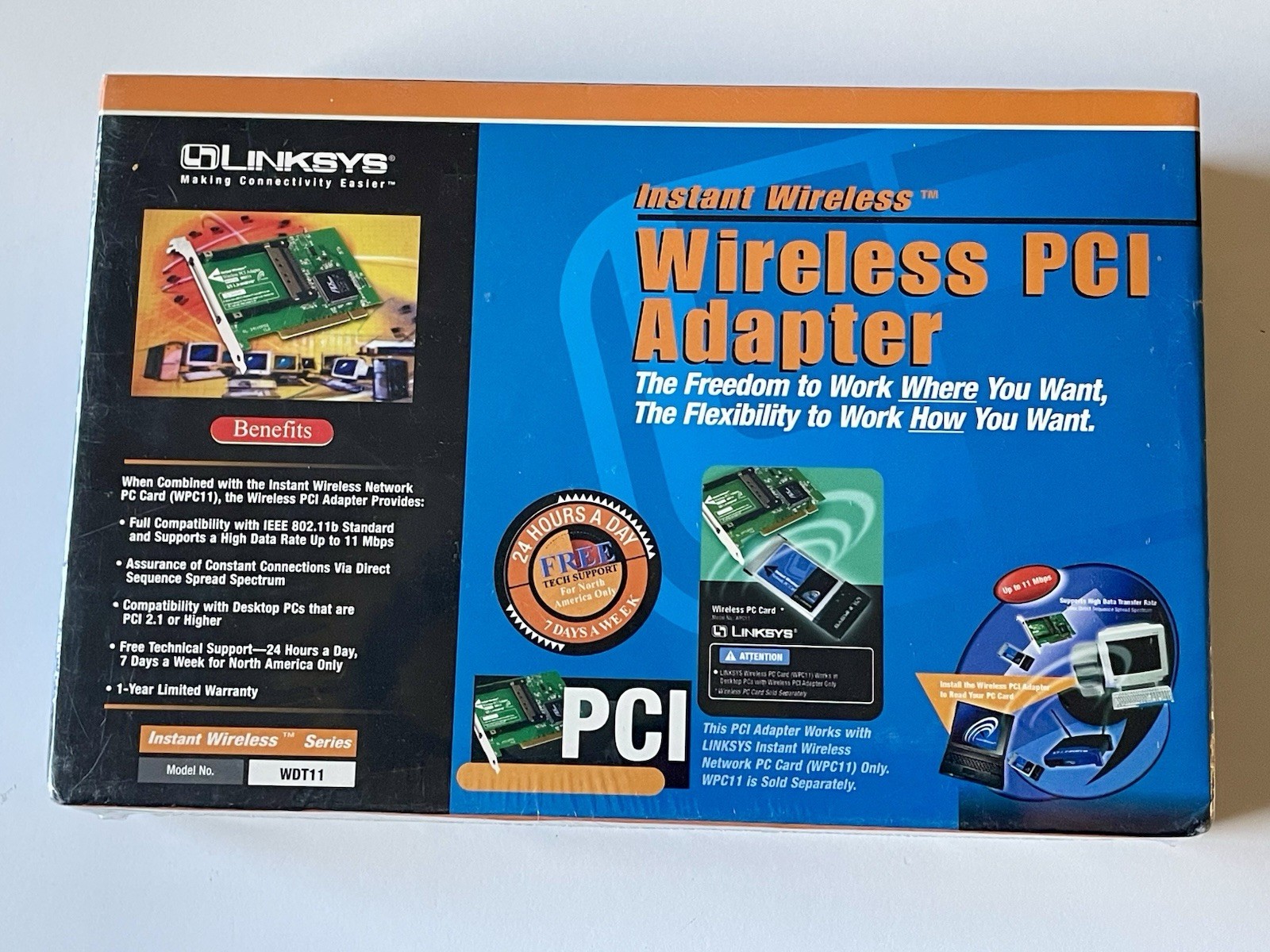Linksys Instant Wireless PCI Adapter WDT11  New & Sealed