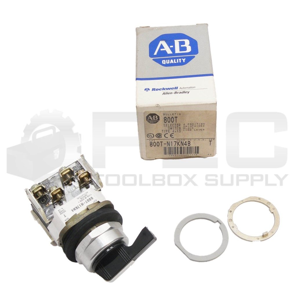 NEW ALLEN BRADLEY 800T-N17KN4B /T SELECTOR SWITCH W/ 800T-XA /D 800T-N17KN4