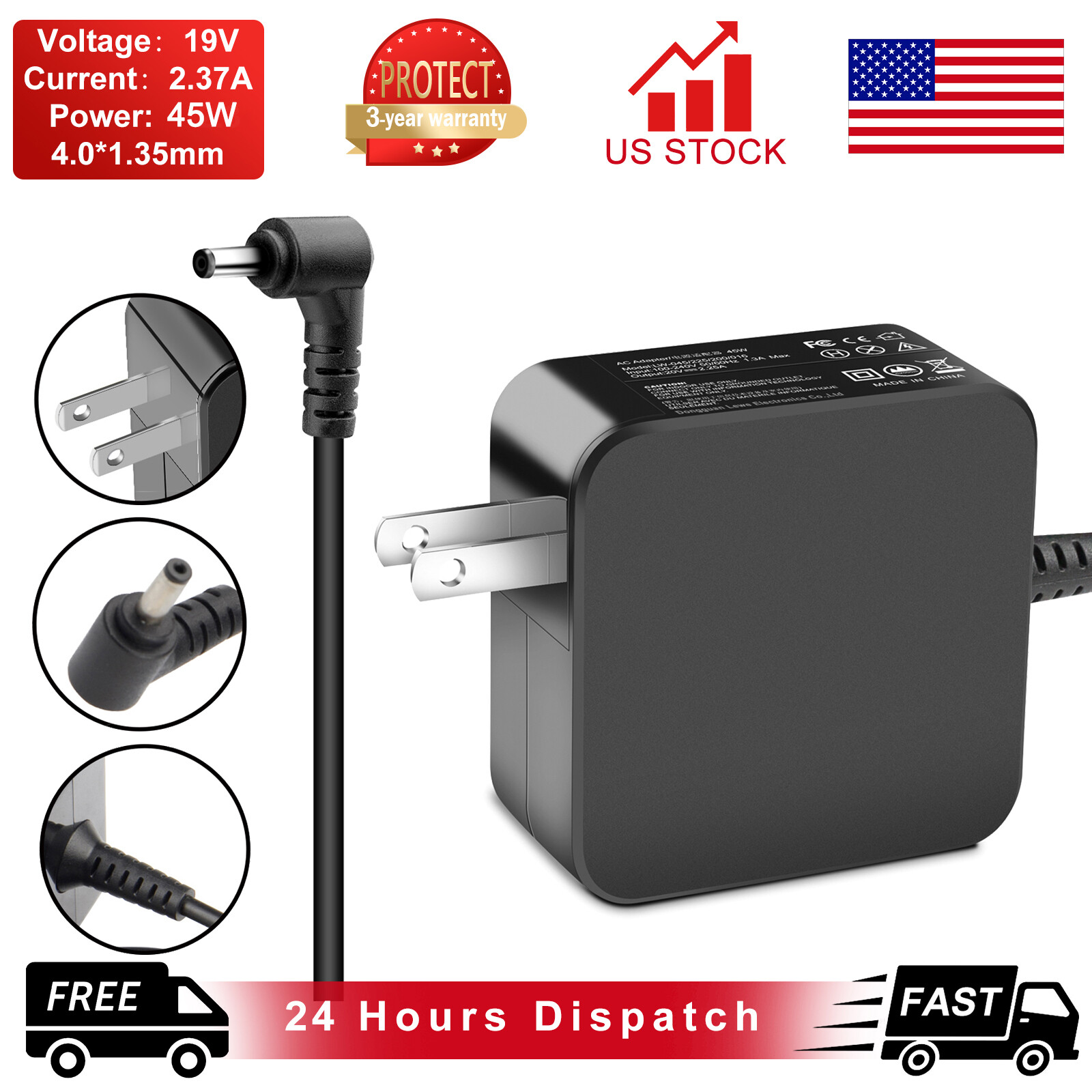 45W 33W AC Charger Adapter for Asus Q504U Q504UA Q302 Q302L Q302U Q302LA S200E