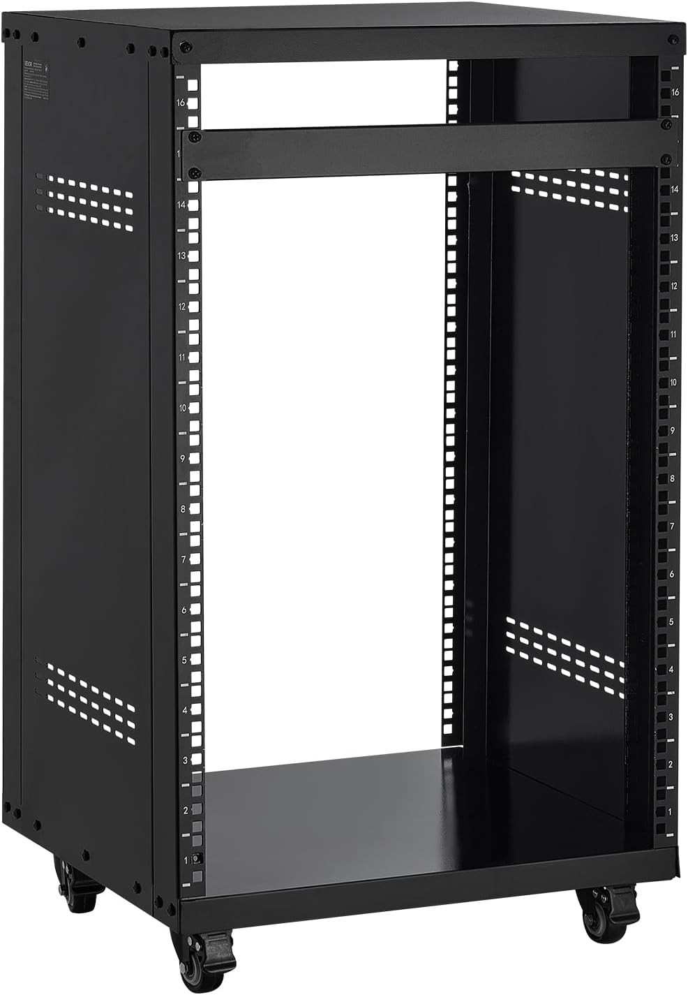 16U AV Rack, Recording Studio Rack Cabinet, Open Frame Server Rack with Locking