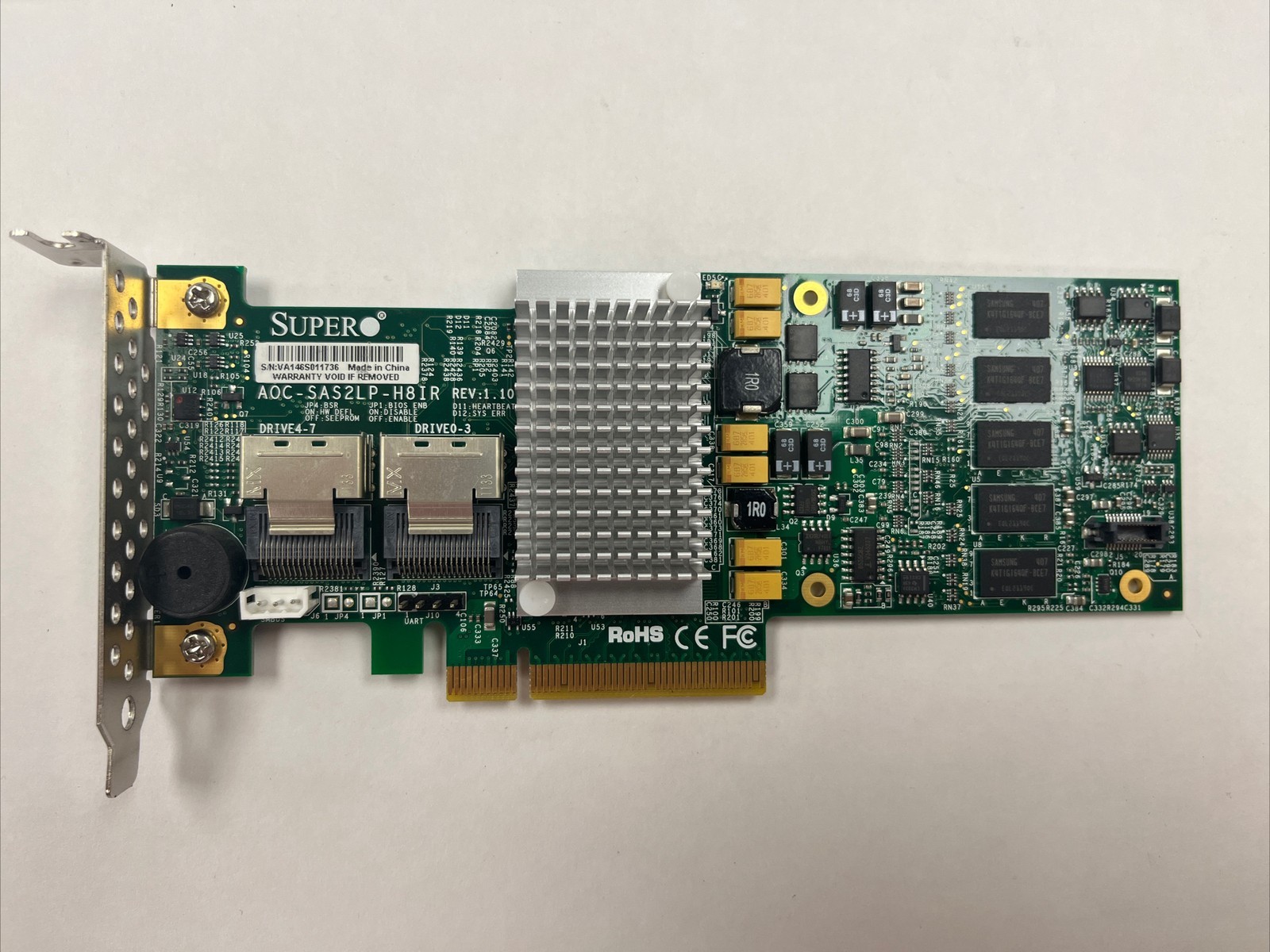 Supermicro AOC-SAS2LP-H8IR (LSI 9260-8i) SAS RAID Controller PCIe Card