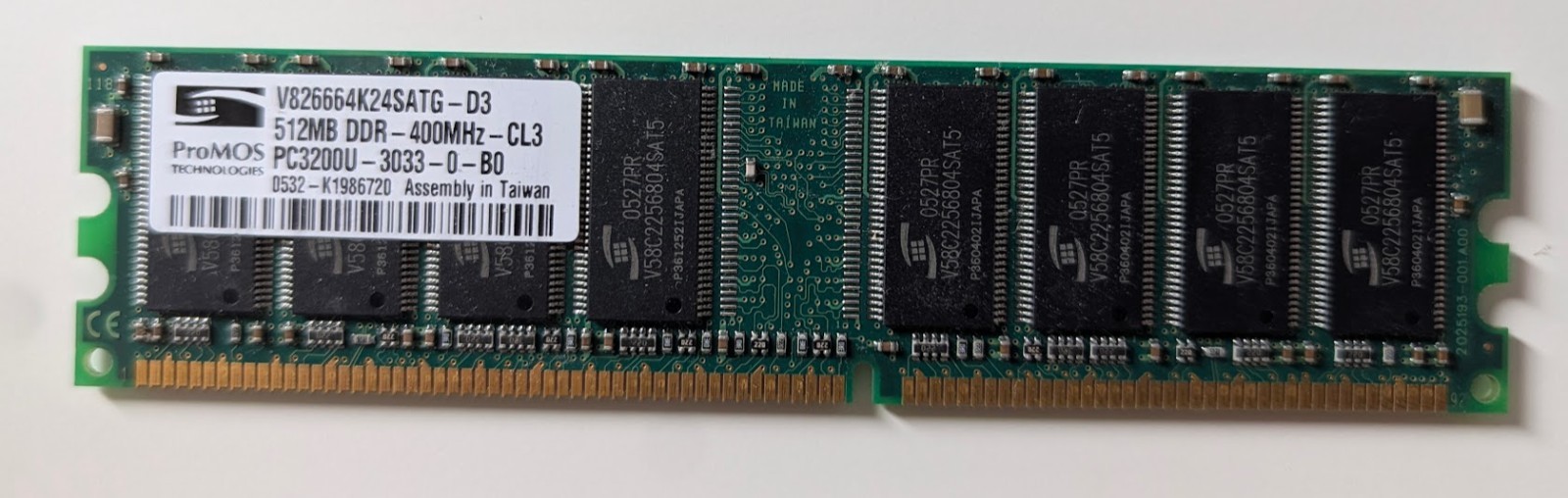 ProMOS RAM 512MB DDR 400MHz V826664K24SATG