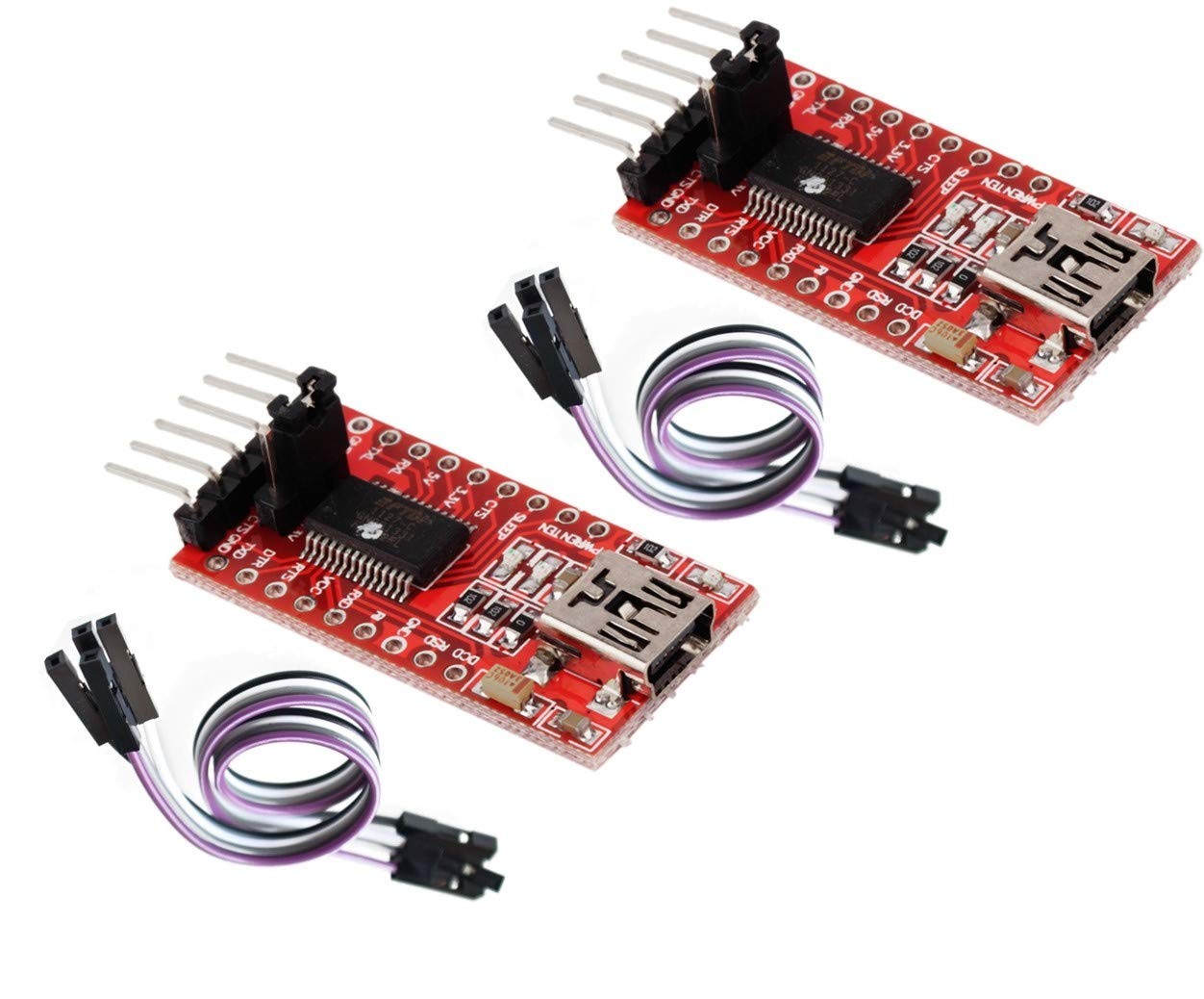 FTDI FT232RL USB To TTL Serial Converter Adapter Module 5V Red 2pcs