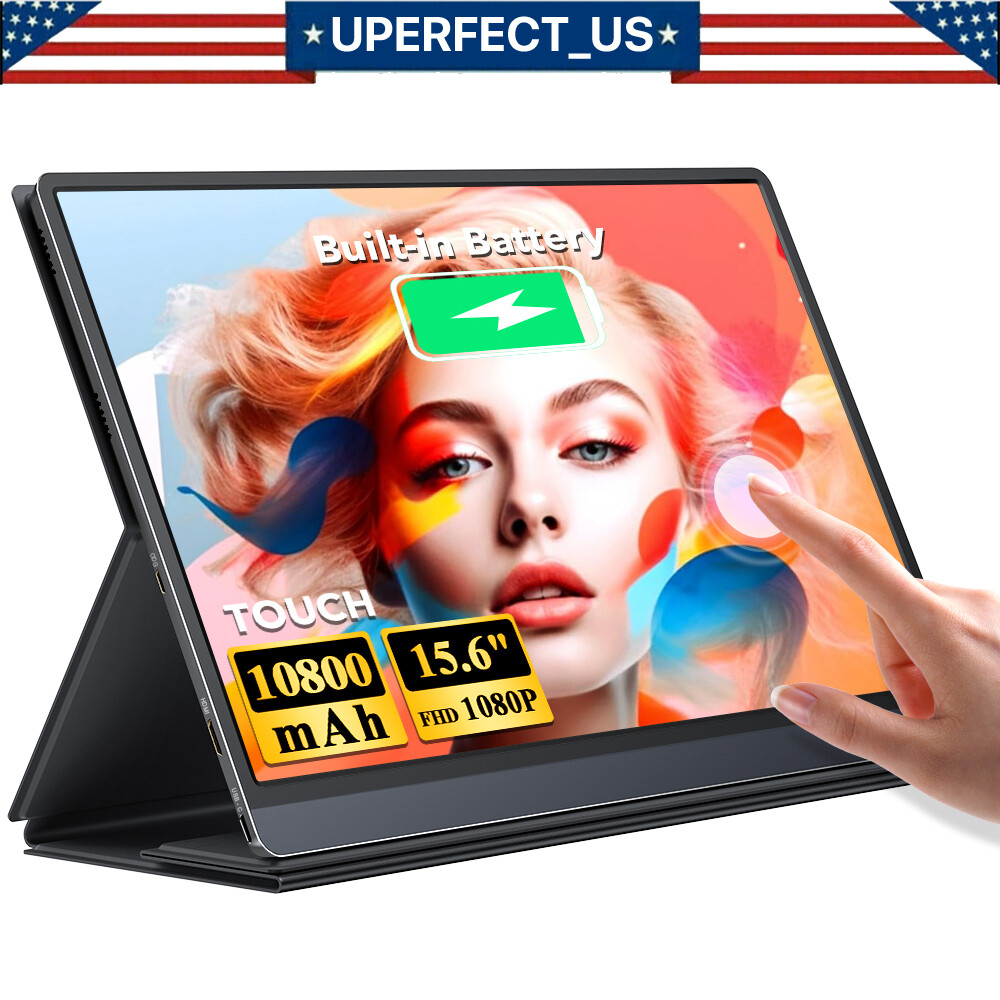 Battery Portable Monitor Touchscreen, UPERFECT Upgraded 15.6" IPS HDR USB C Used