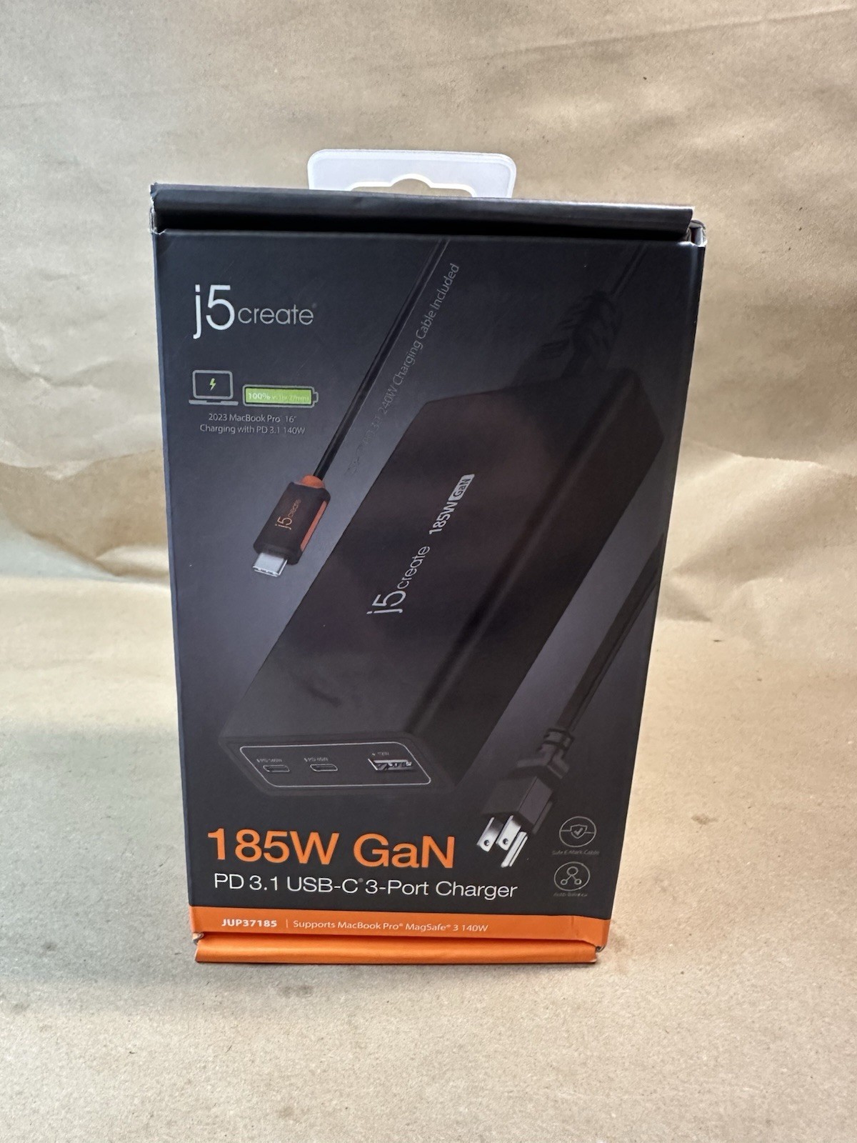 j5 Create 185W GaN PD 3.1 USB-C 3-Port Charging Dock NEW