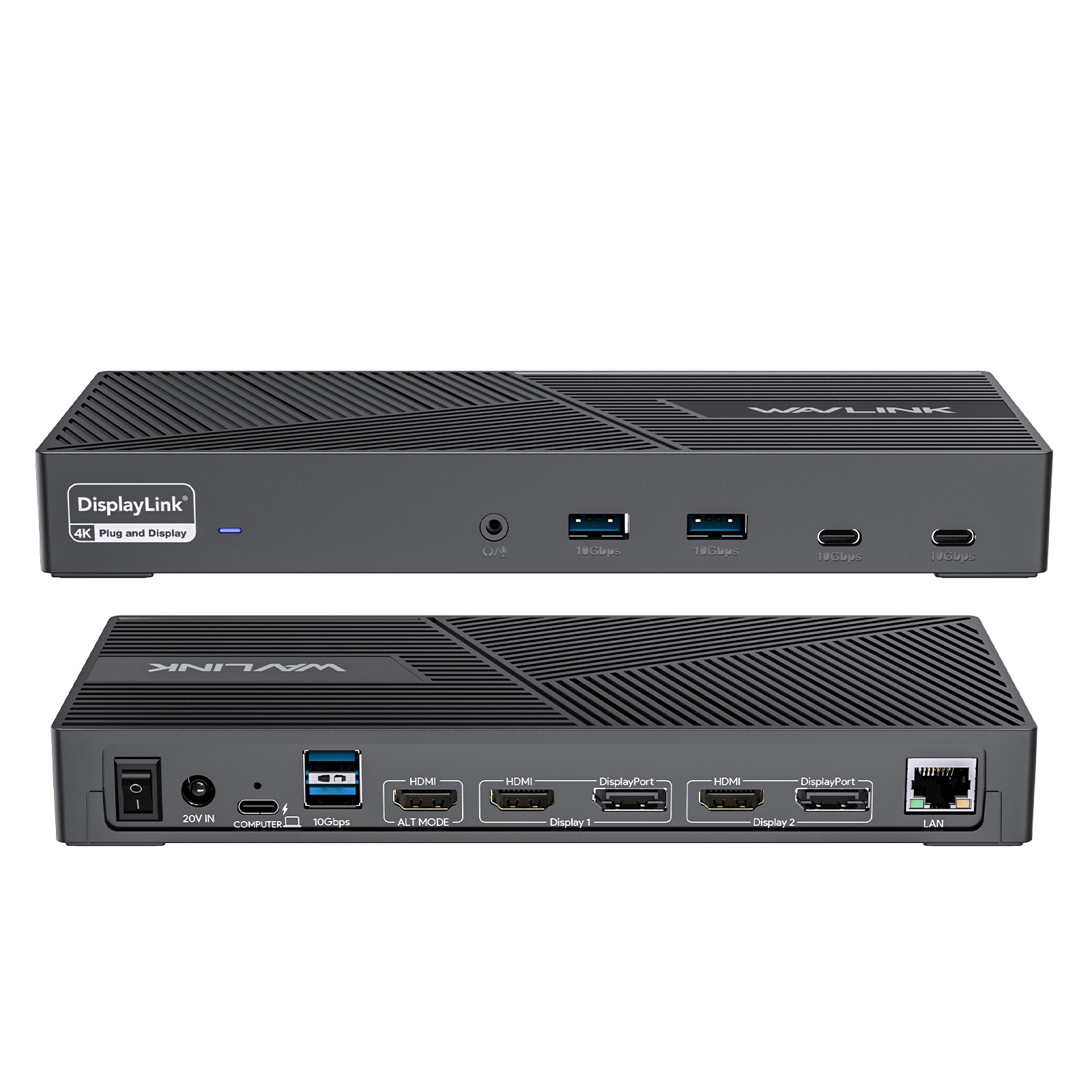 Triple 4K Display DisplayLink Docking Station 100W Charging 4x USB-A 10Gbps
