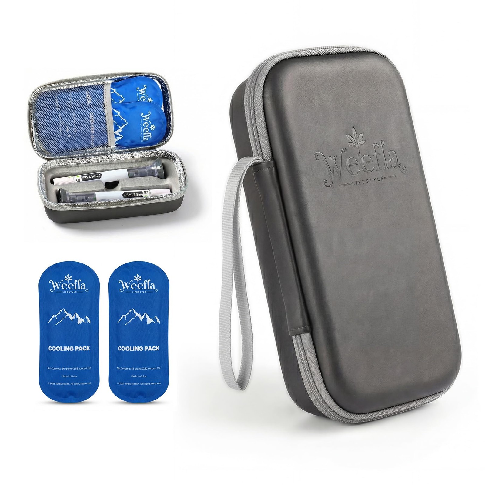 weefla Hard Shell Insulated Cooler Travel Case for Zepbound or Mounjaro Injector