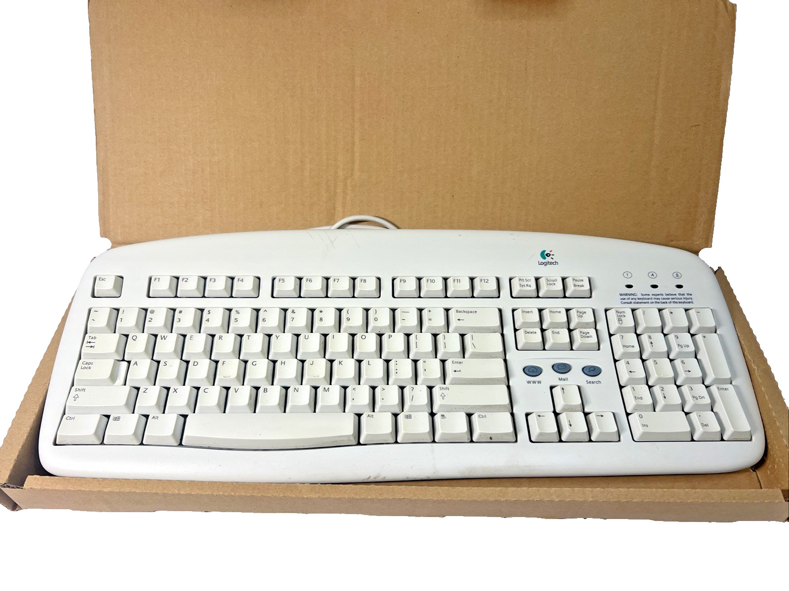 Logitech Y-SG13 Corded PS/2 Deluxe Access Keyboard White