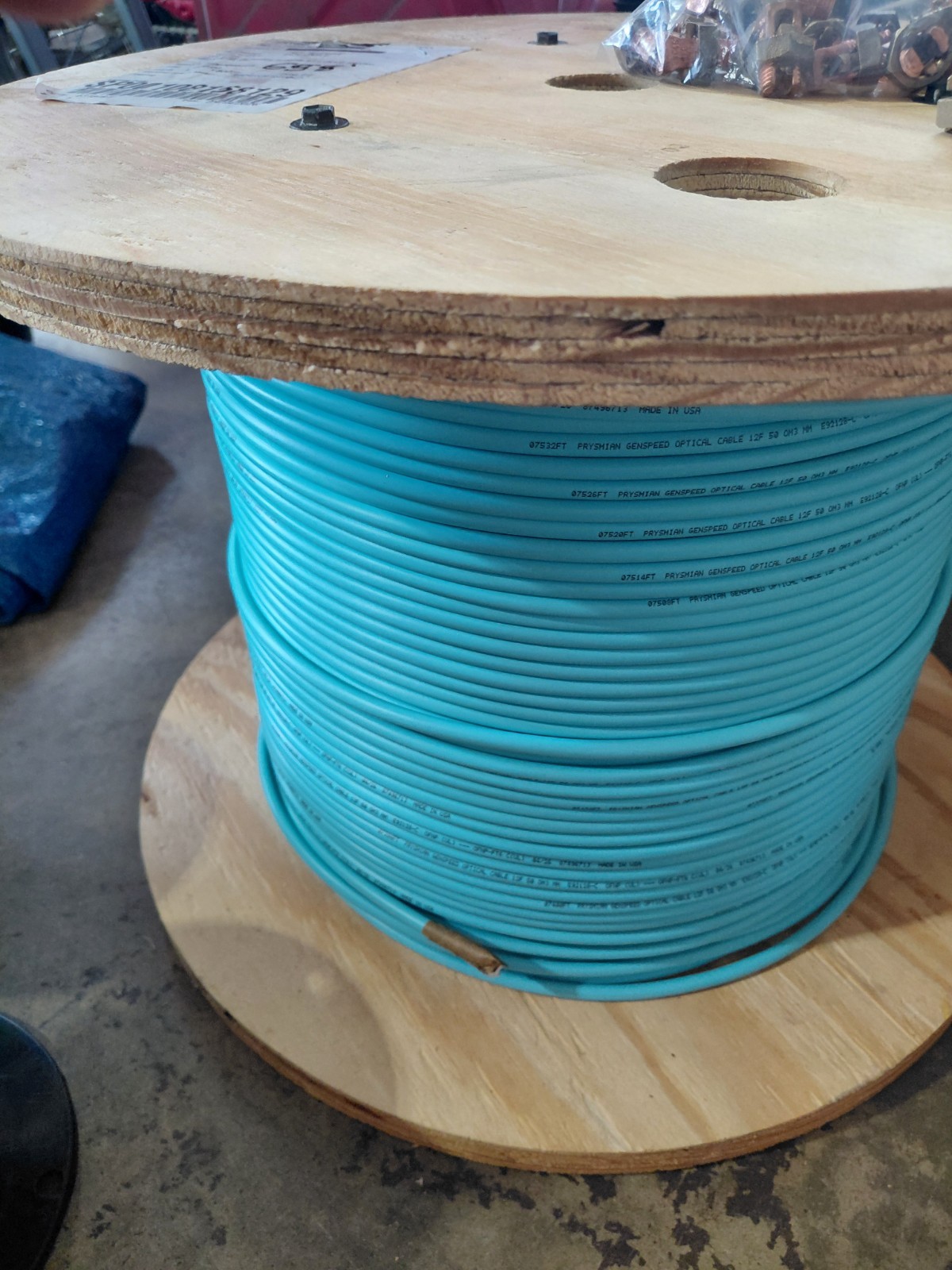 multi mode fiber optic cable spool 658ft