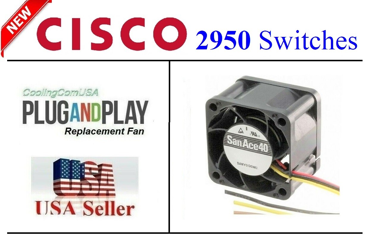 Cisco C2950-24 Catalyst Switch Replacement (1 new fan), WS-C2950-24, 2950