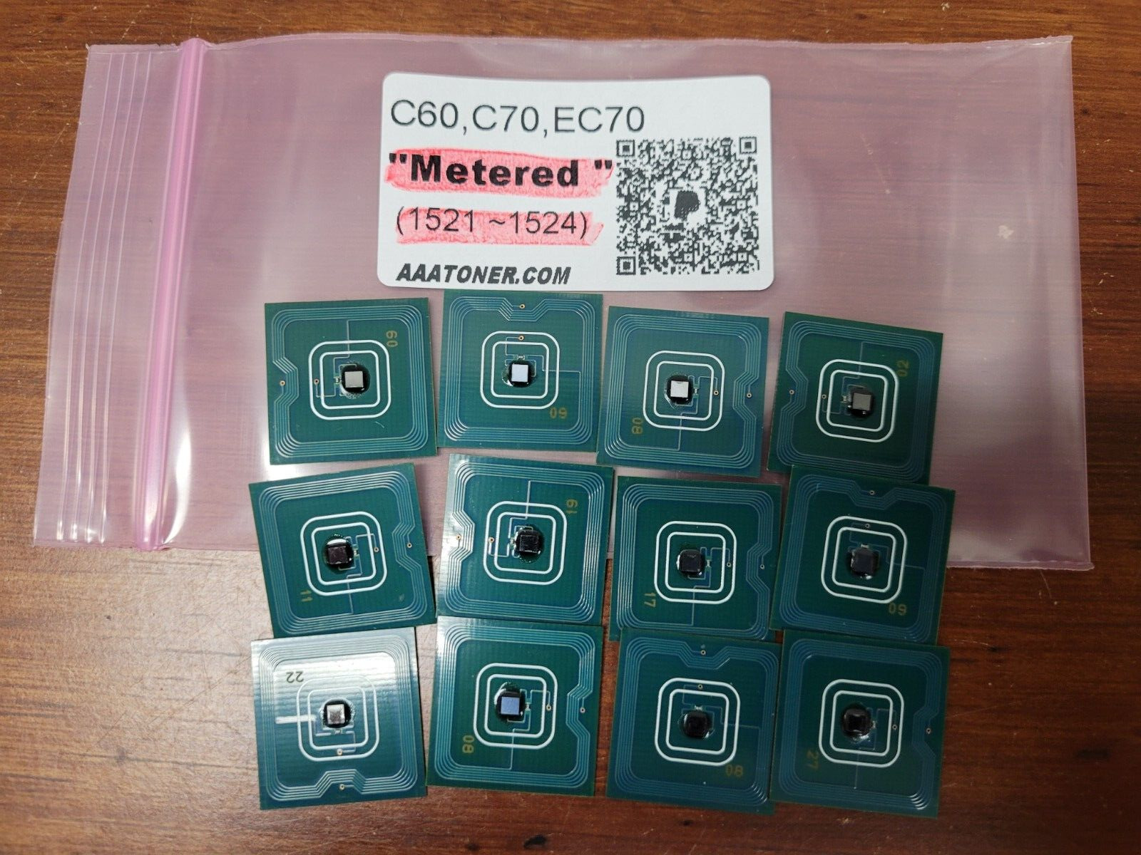 12 x Toner Chip (METERED) for  Xerox Color C60, C70, EC70 Digital Printer Refill
