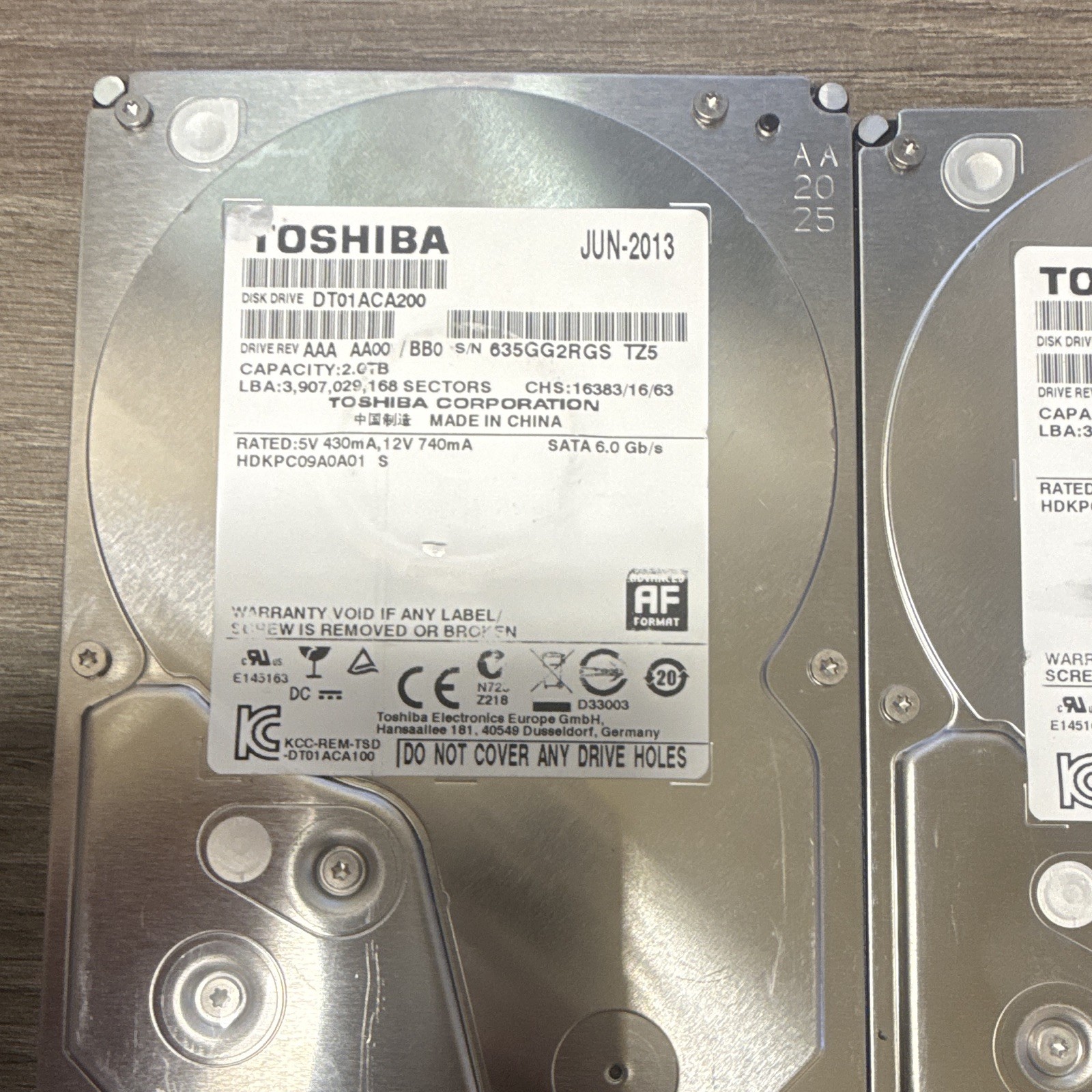 Toshiba DT01ACA200 2TB SATA 6Gb/s 3.57200RPM 64MB Advanced Format OEM LOW USAGE