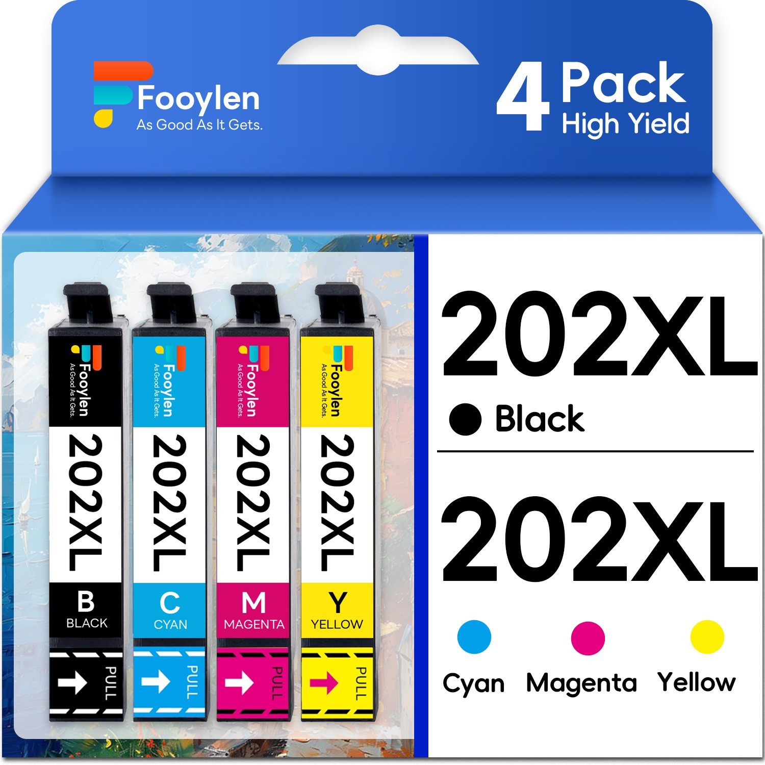 4 Pack Compatible With 202XL Ink Cartridges for Epson Expression XP-5100 WF-2860