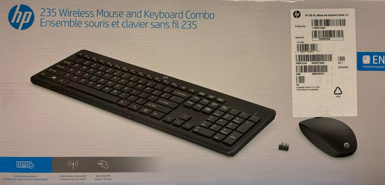 HP - 1Y4D0UT#ABA - 235 Wireless Mouse and Keyboard Combo - Black