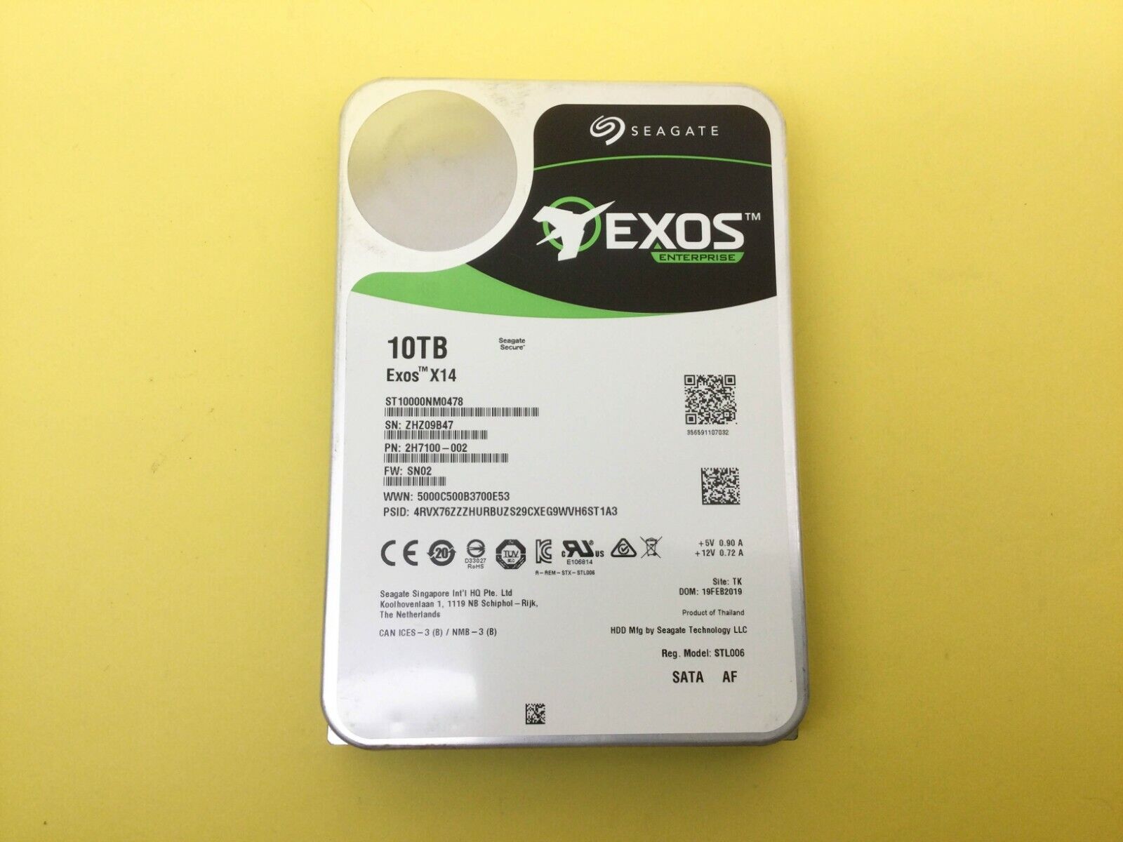 Seagate Exos X14 10TB 7200RPM SATA 6Gb/s 3.5'' Enterprise HDD ST10000NM0478