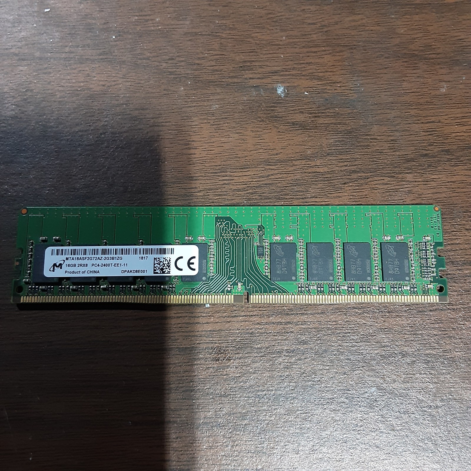 Micron 16GB 2Rx8 PC4‑2400T DDR4 Server Memory RAM MTA18ASF2G72AZ‑2G3B1ZG