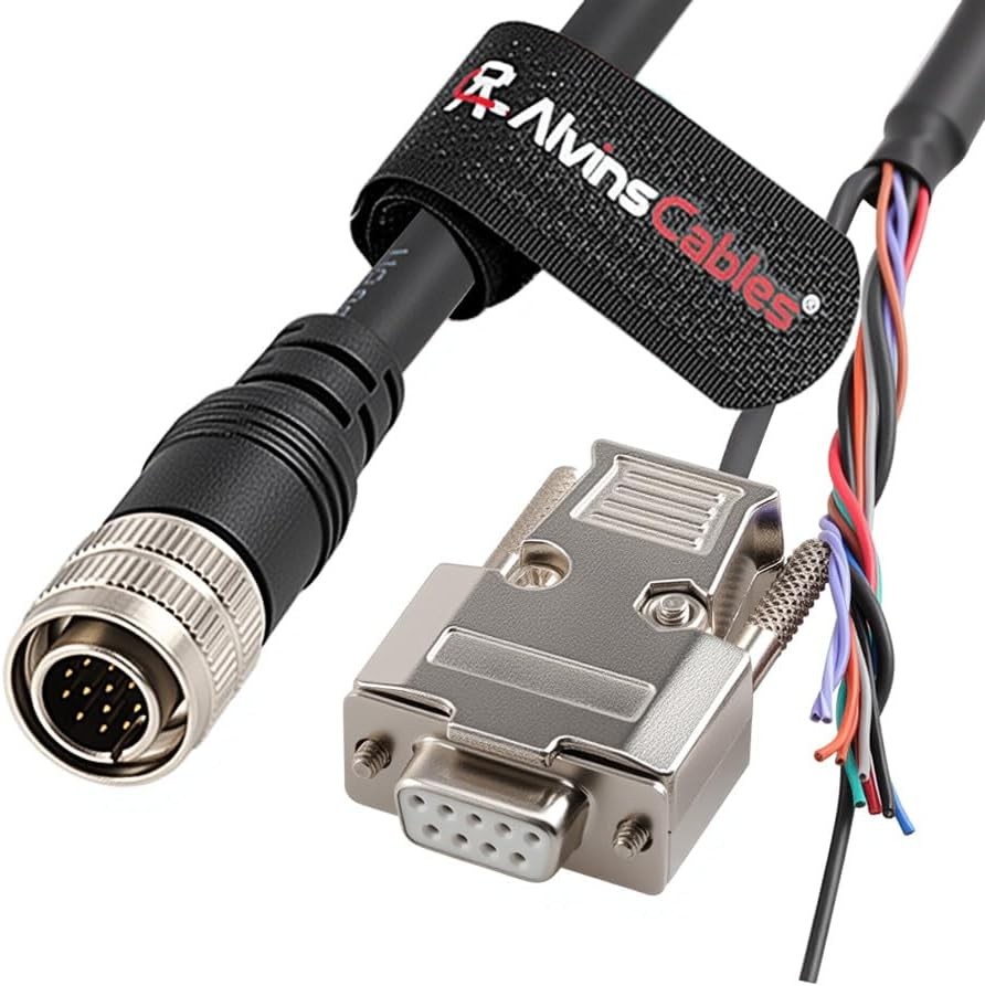 6.5ft Hirose 12 Pin D-Sub 9Pin Power Cable for Keyence SR-2000/SR-1000 OP-87527
