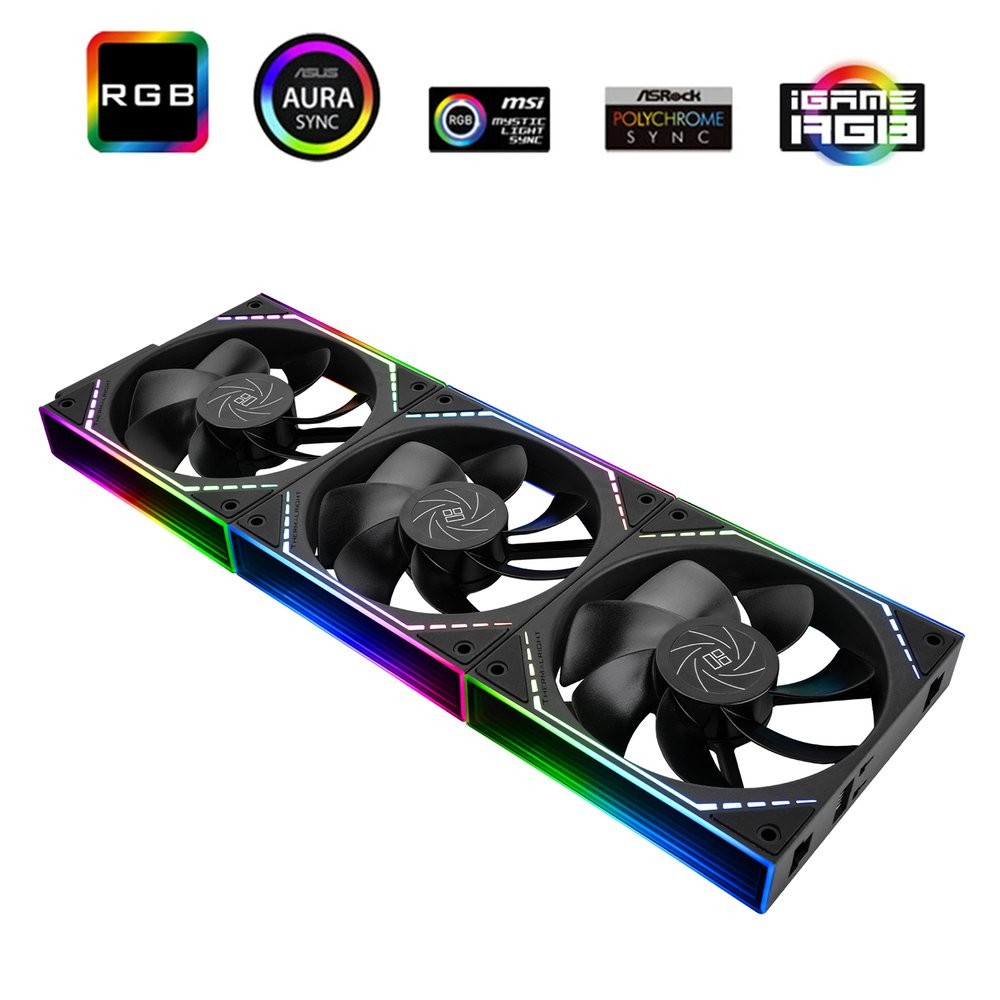 Thermalright TL-M12QRX3 120mm Reverse ARGB Case Fan 3-Pack Daisy Chain 1500RPM